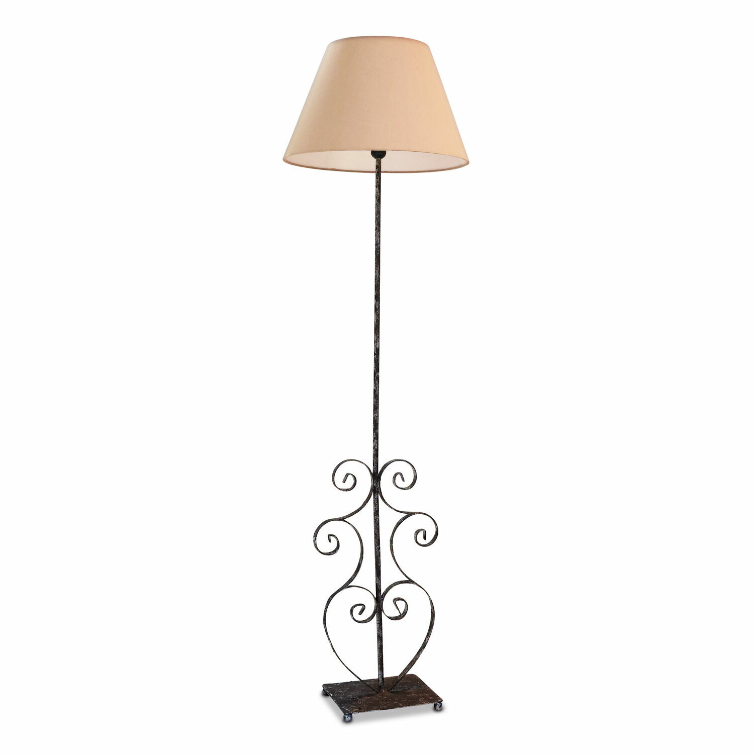 Stehlampe Le Havre Stehlampe mit schwarzem Metallgestell und beigem Lampenschirm, dekoratives Design für das Wohnzimmer