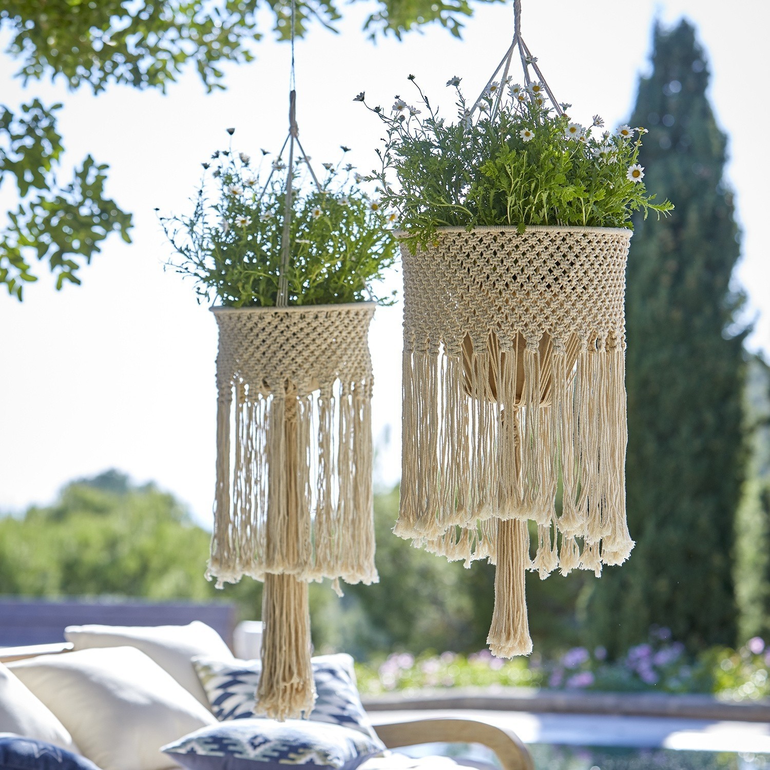 Blumenampel 2er Set Boho