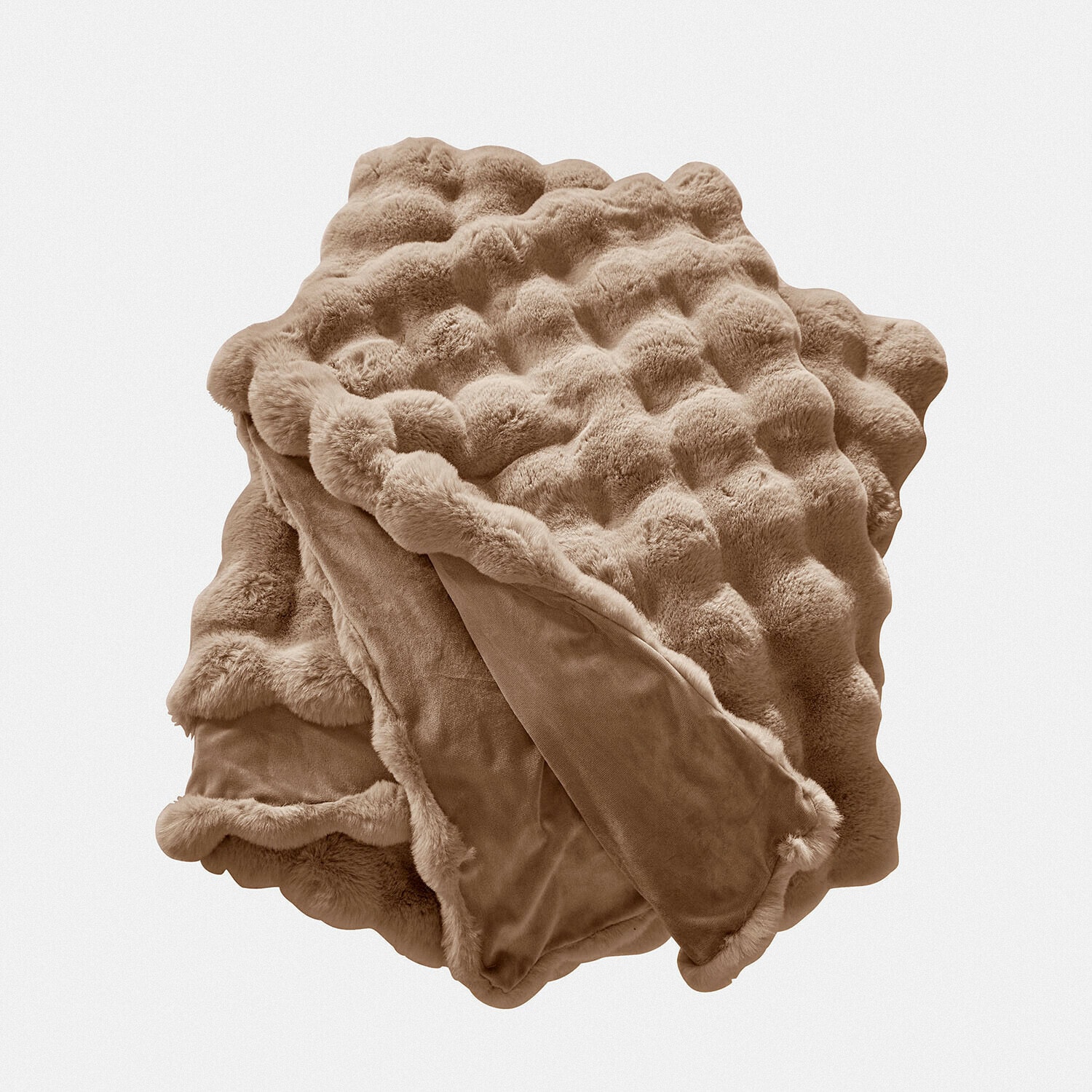 taupe Weiche Plaid Zalina in Taupe aus flauschigem Material, perfekt für gemütliche Wohnraumgestaltung und Dekoration