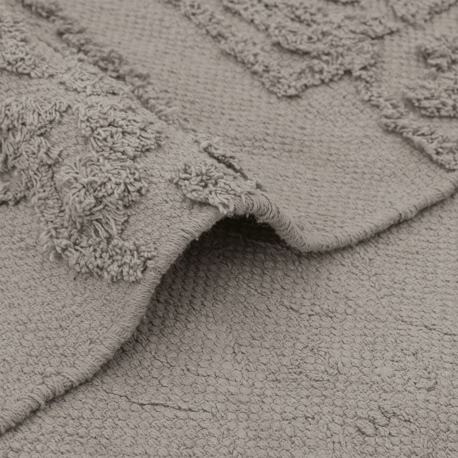 Grauer Teppich Talafar aus weichem Material mit dekorativem Muster, ideal für das Wohnzimmer