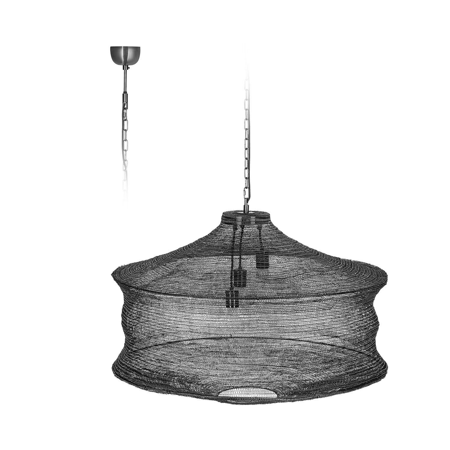 Hängelampe Valerique Hängeleuchte aus schwarzem Metallgeflecht mit modernem Design für Wohn- und Esszimmer