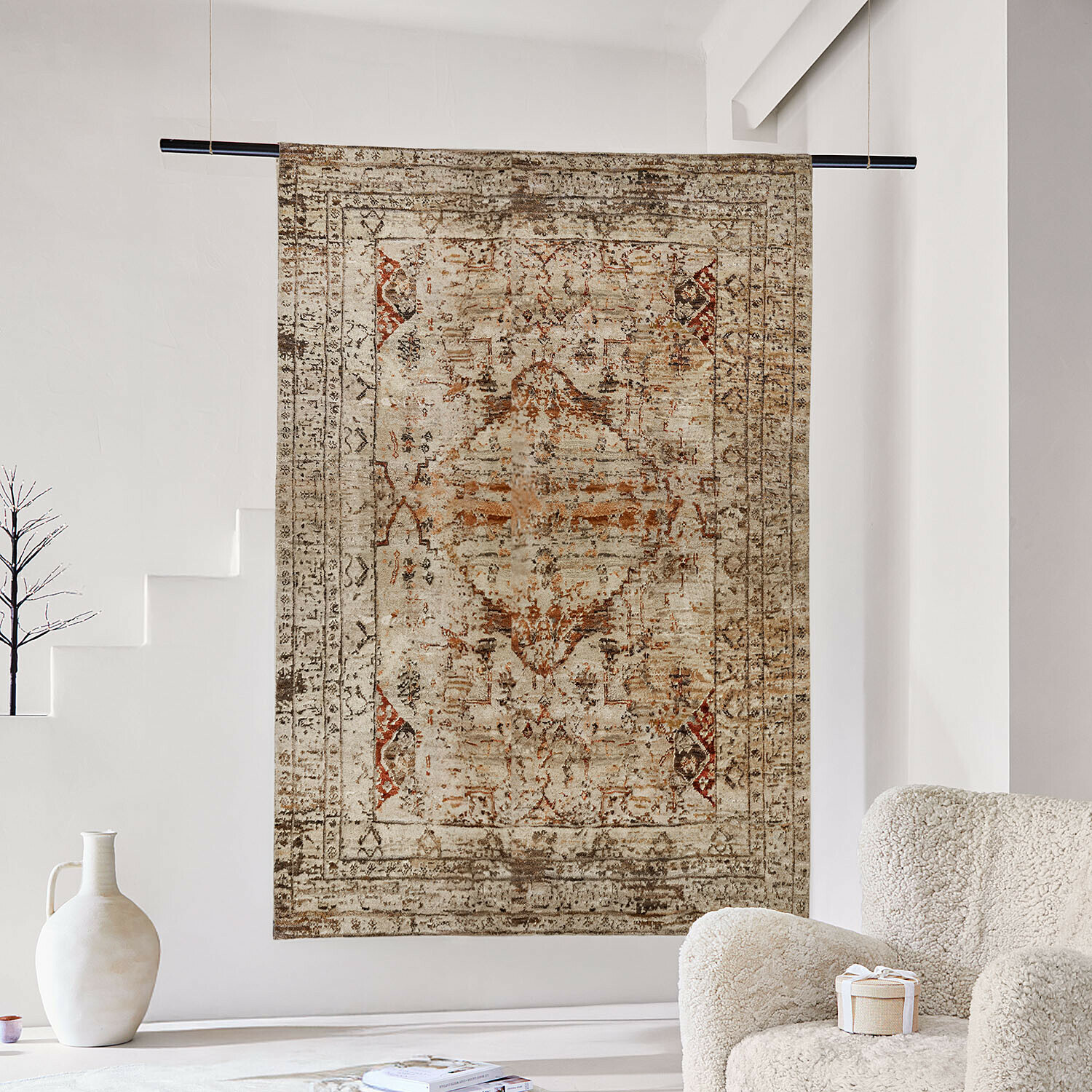Teppich Selmira Dekorativer Teppich in Beige- und Brauntönen mit orientalischem Muster für Wohnzimmer