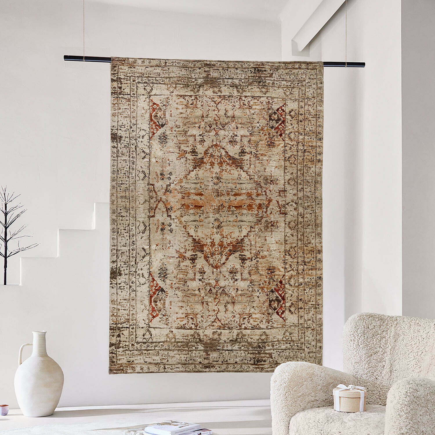 Teppich Selmira Dekorativer Teppich in Beige- und Brauntönen mit orientalischem Muster für Wohnzimmer