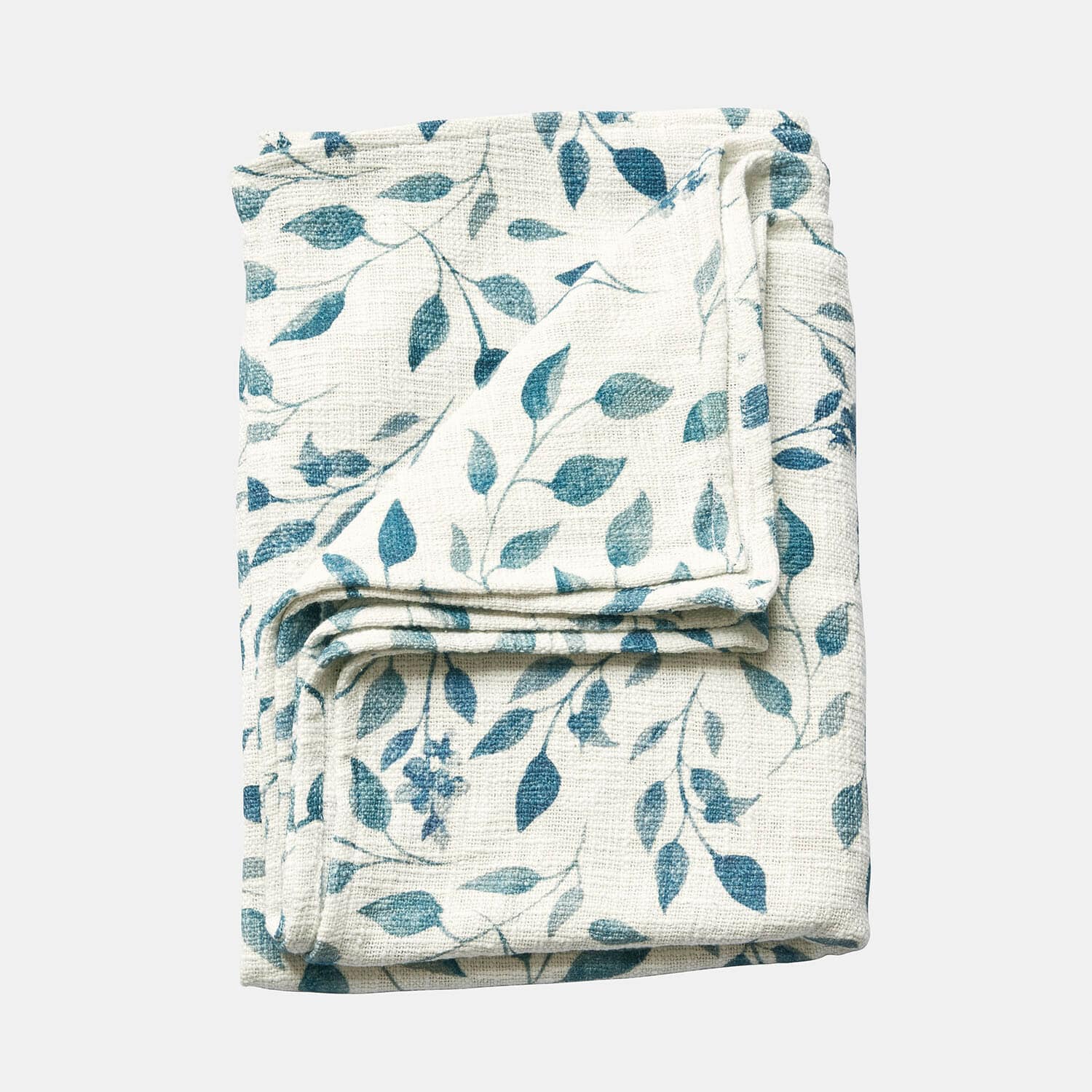 Plaid Ocevara Gefaltete weisse Decke mit blauem Blattmuster, weiches Material, dekorativer Heimtextilartikel
