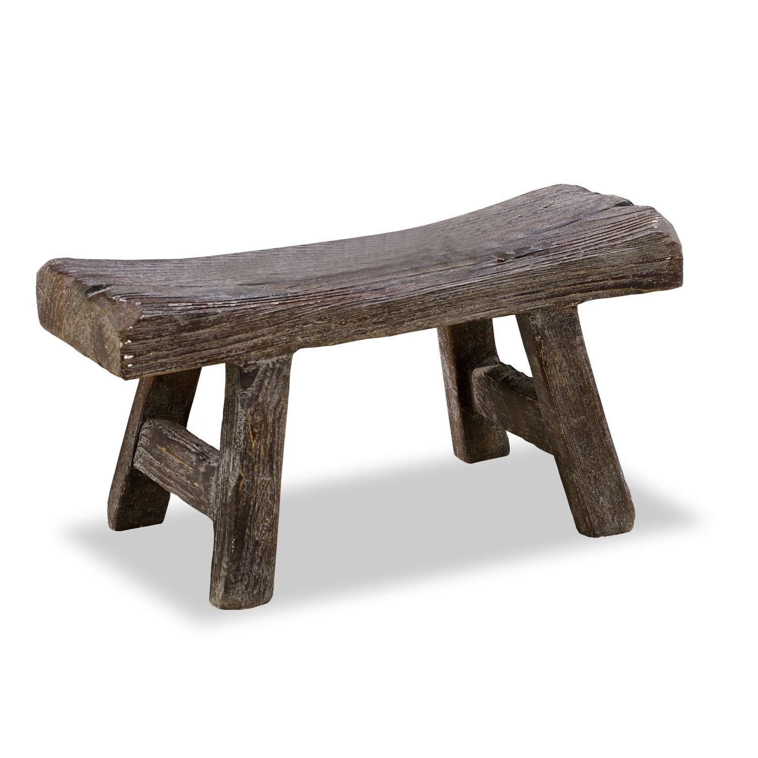 Hocker Cadoc Rustikale Holzbank in dunklem Braun für Innen- und Aussenbereich im Landhausstil