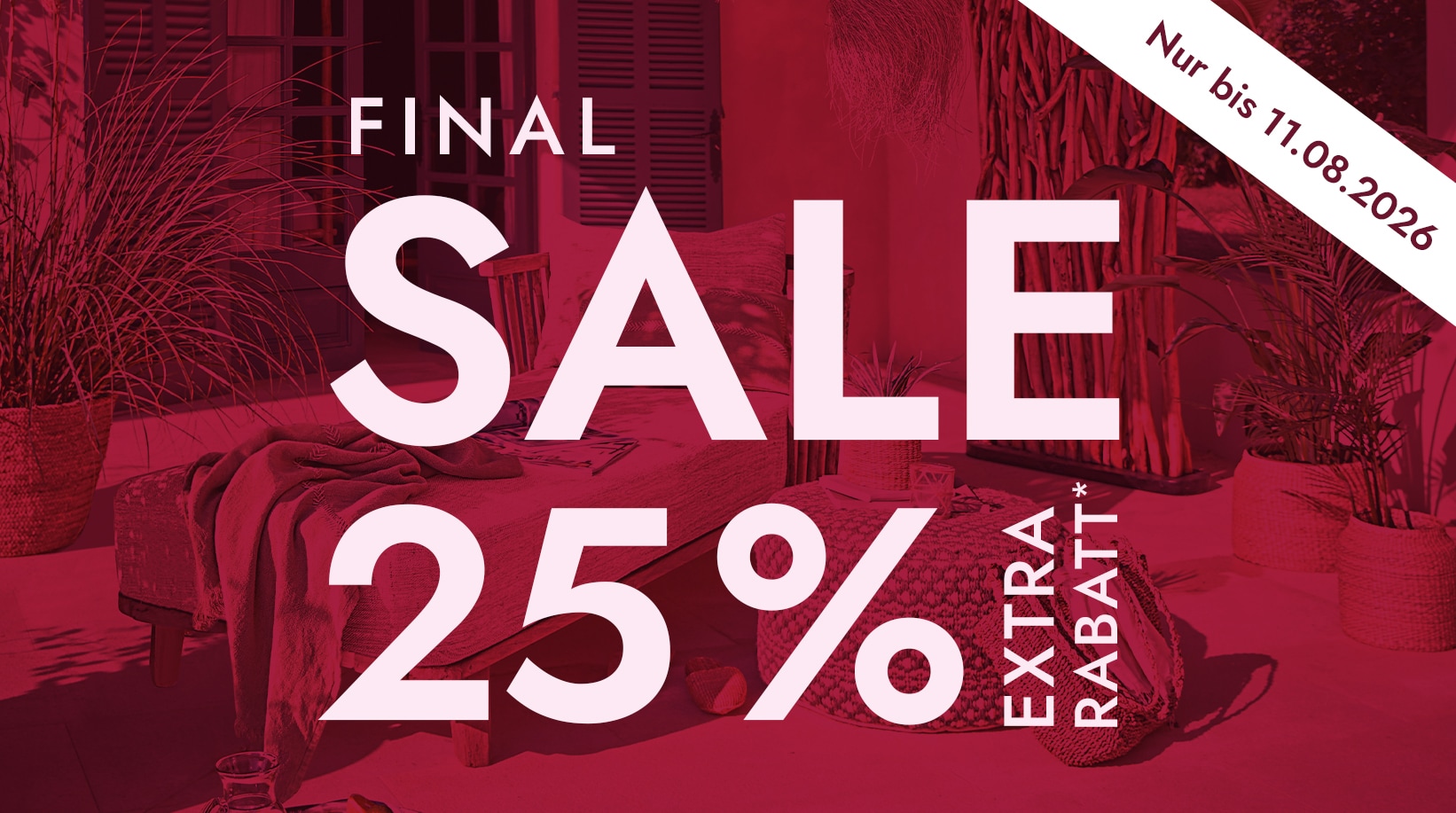 Final Sale 25% Rabatt auf Möbel und Wohnaccessoires aus natürlichen Materialien
