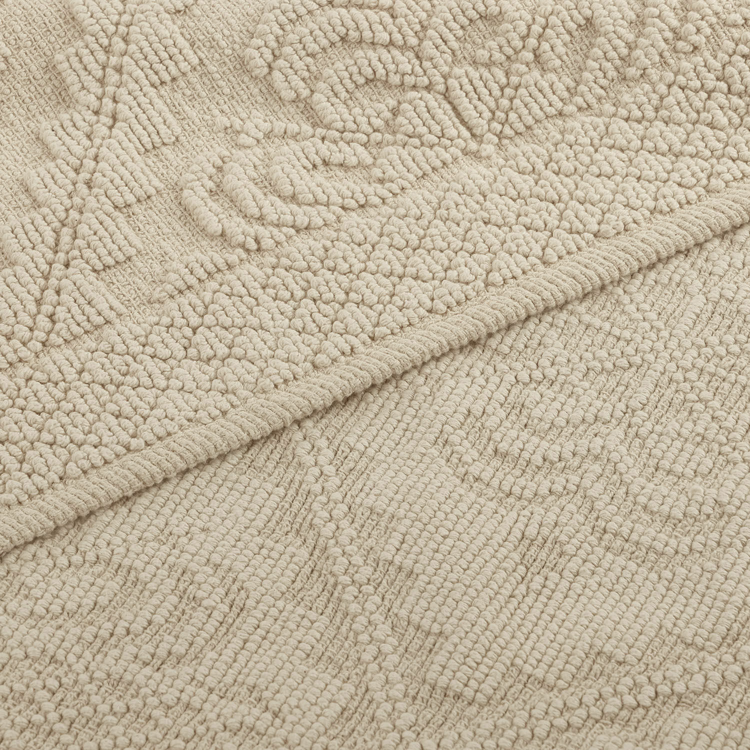 Beige Badematte Mivorex aus weichem Material mit dekorativem Muster, rutschfest und saugfähig