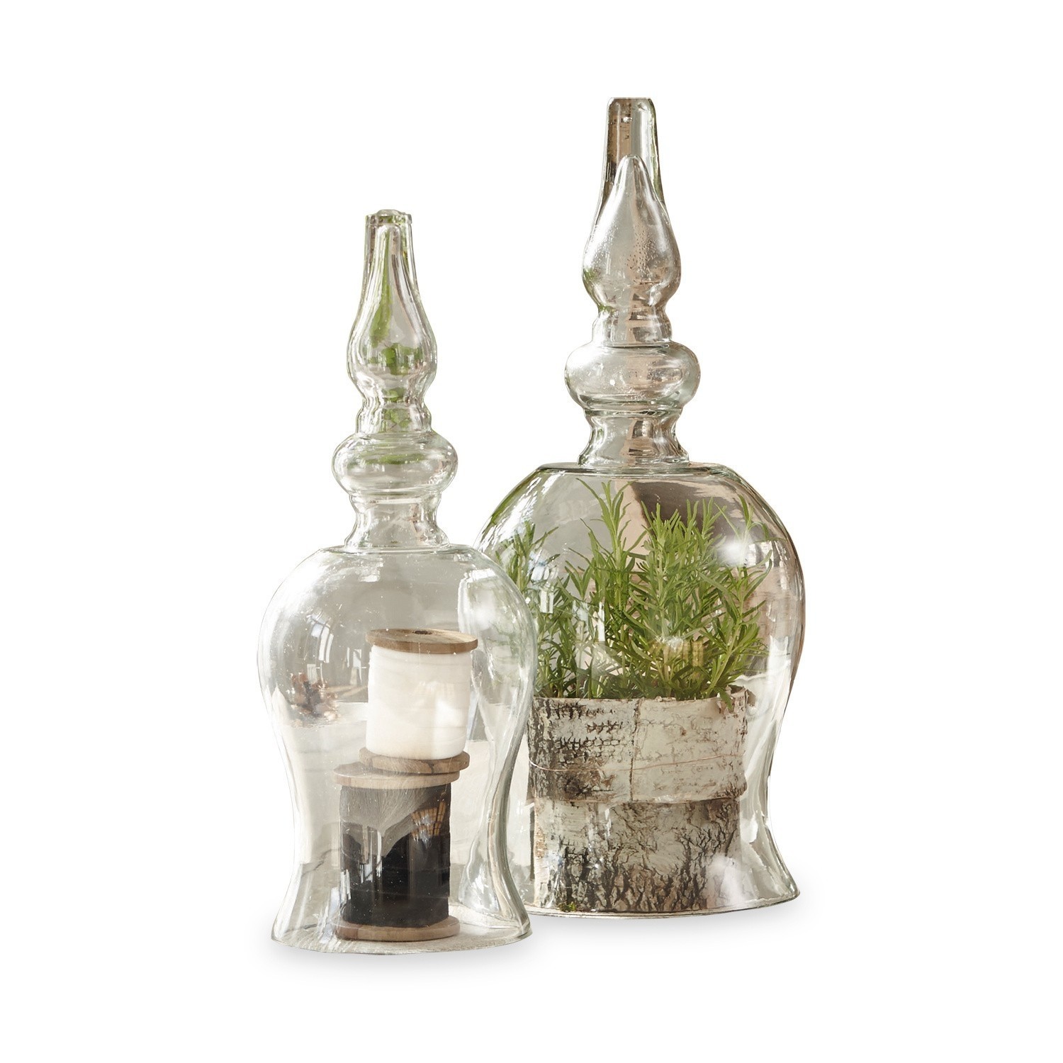 Glasglocke 2er Set Mardilly