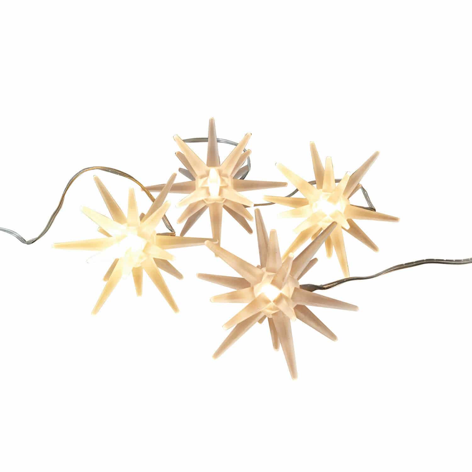 LED-Stern 4er Set Ciseau Dekorative Stern-Lichterkette aus Kunststoff in warmweiss für stimmungsvolle Weihnachtsbeleuchtung