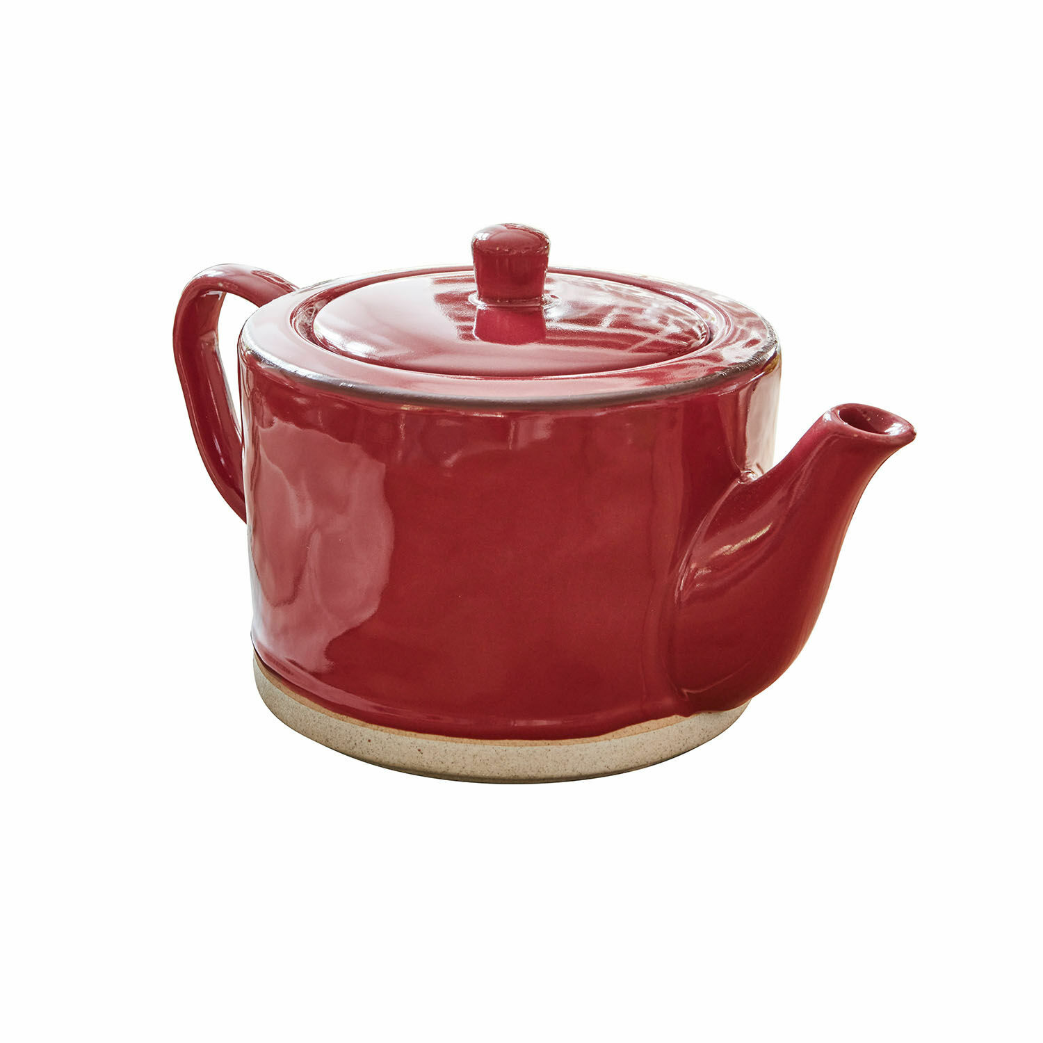 rot Rote Keramik-Teekanne mit Deckel und Henkel, klassisches Design für die Küche