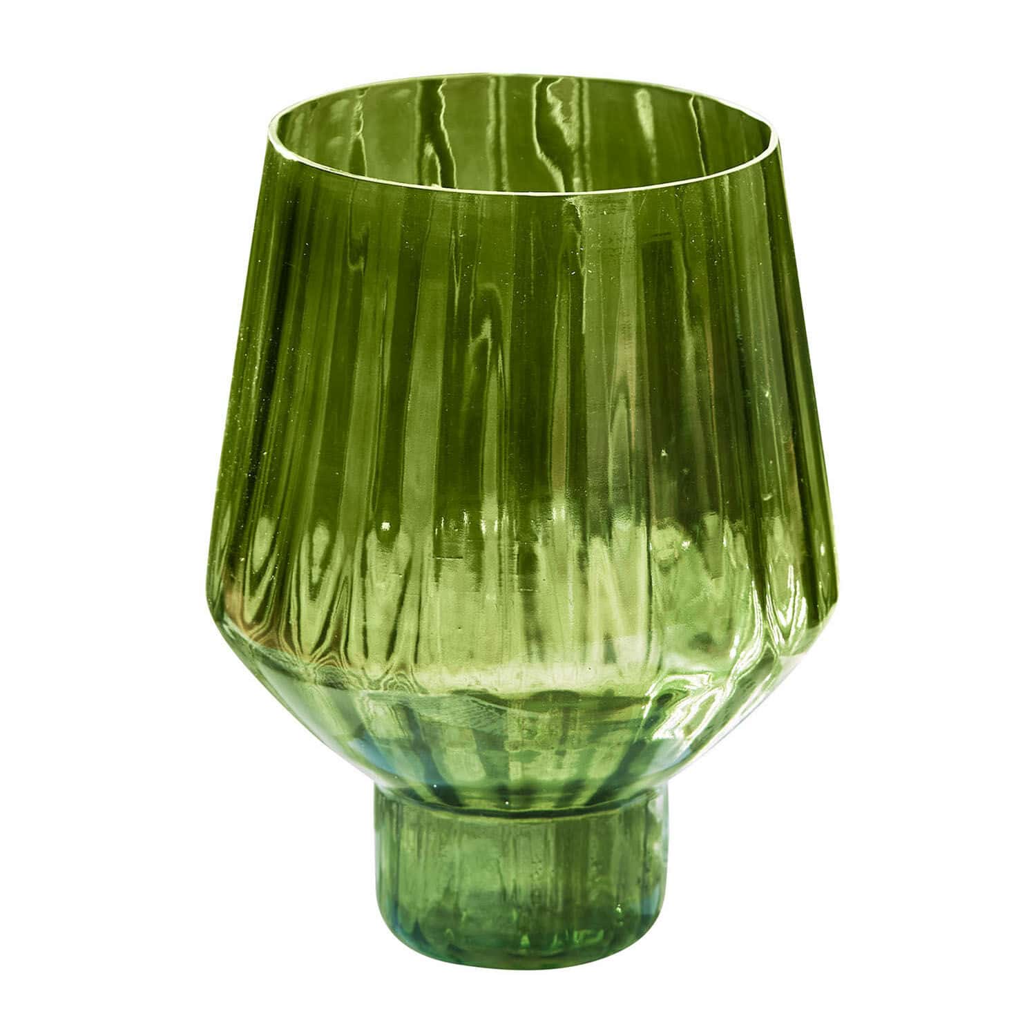 Vase Moussie Grüne Glasvase mit geometrischem Muster, dekoratives Wohnaccessoire aus Glas