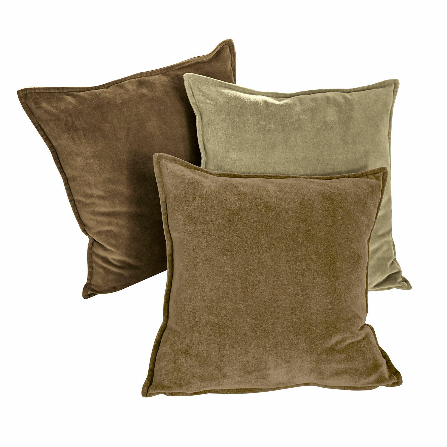 beige/braun 3er-Set Kissenhüllen Lumeau aus weichem Material in Beige und Braun für Wohnraumdekoration