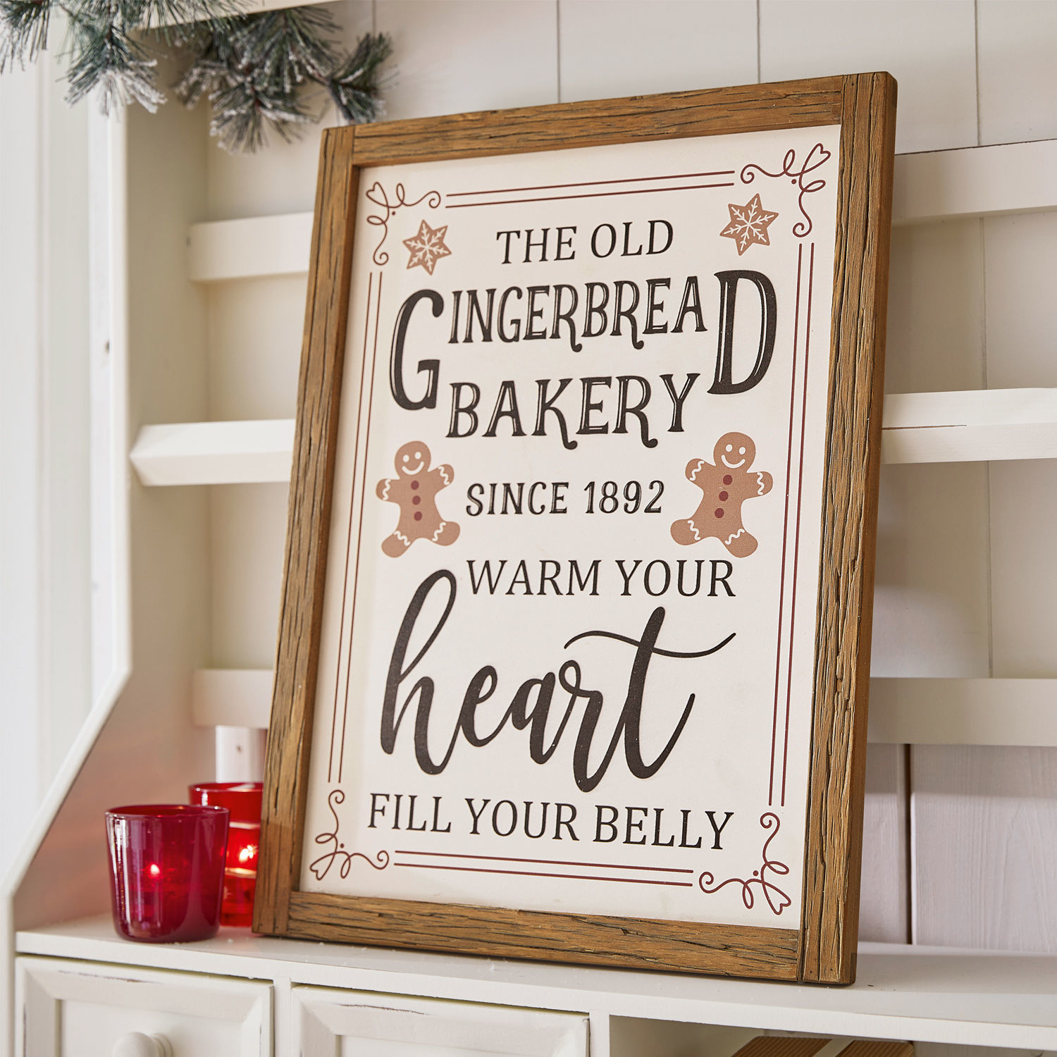 Dekoboard Bakery Holzrahmen mit dekorativem Schriftzug zur Lebkuchenbäckerei und festlichen Stimmung