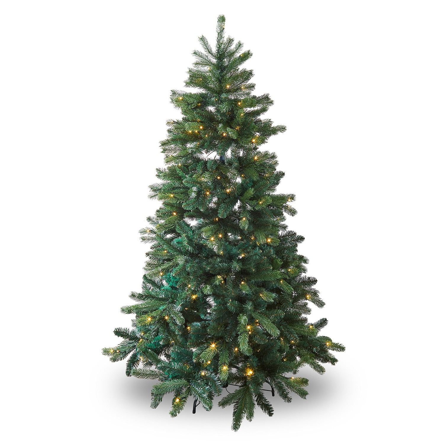 Weihnachtsbaum Helford Künstlicher grüner Weihnachtsbaum mit dichten Zweigen und warmweissen LED-Lichtern
