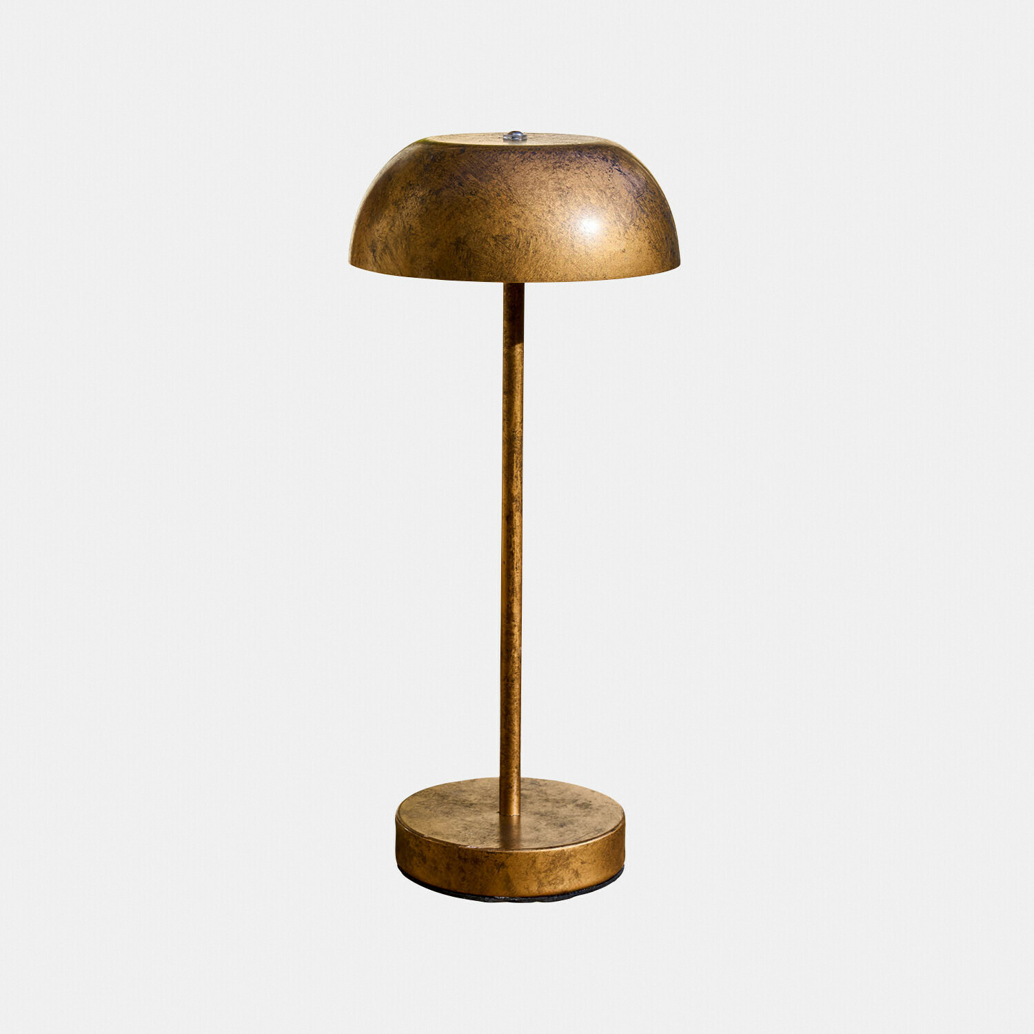 Wiederaufladbare Tischlampe Lumirah Tischlampe aus Metall in antikgold mit modernem, minimalistischem Design