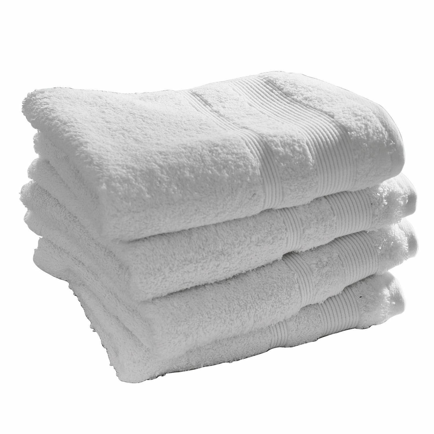 weiss 4er-Set weisse Bourogne-Handtücher aus weicher Baumwolle, ideal für das Badezimmer und den täglichen Gebrauch