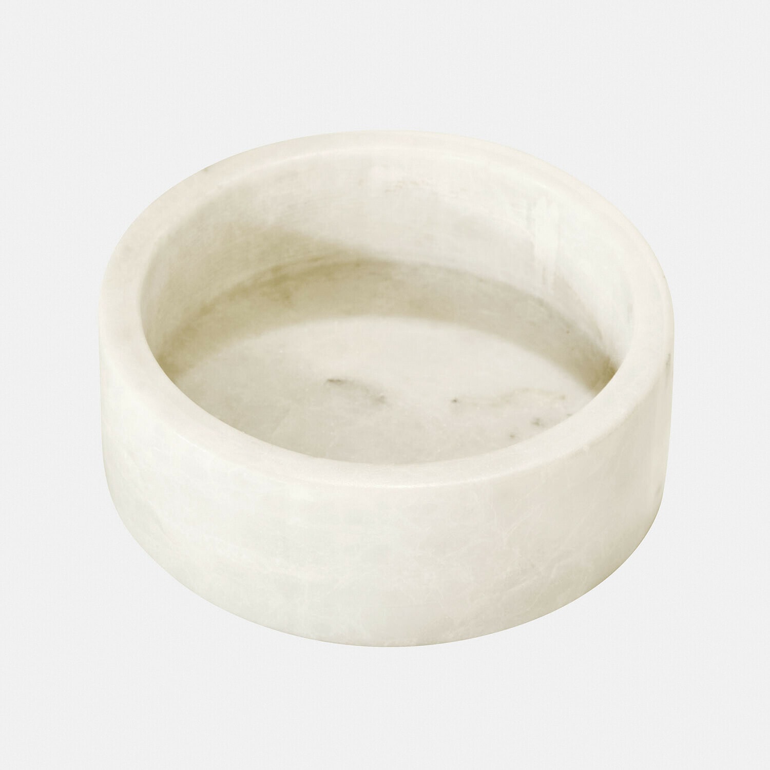 Runder Futternapf aus weissem Marmor, langlebige und elegante Schale für Haustiere