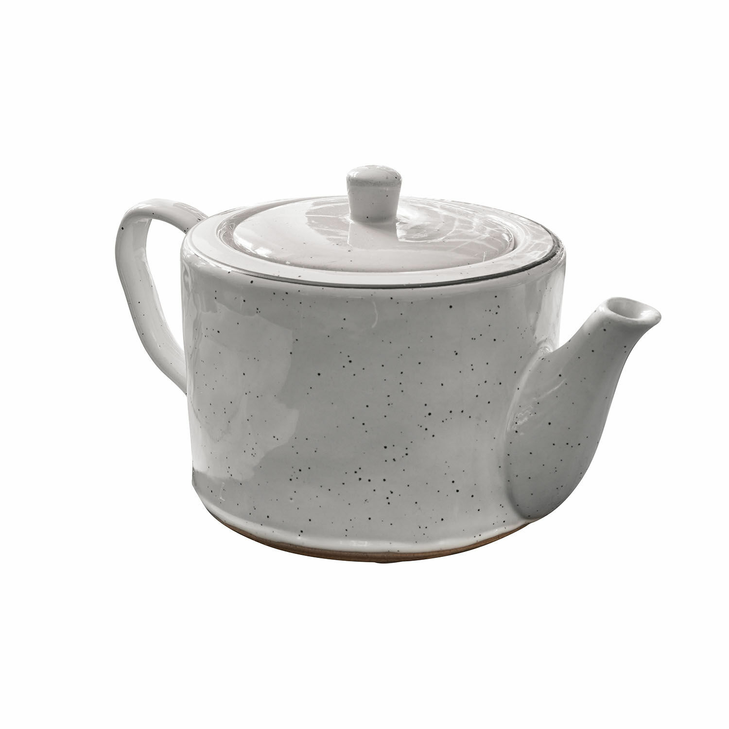 Graue Keramik-Teekanne Biarritz mit Deckel und schwarzen Sprenkeln für Tee