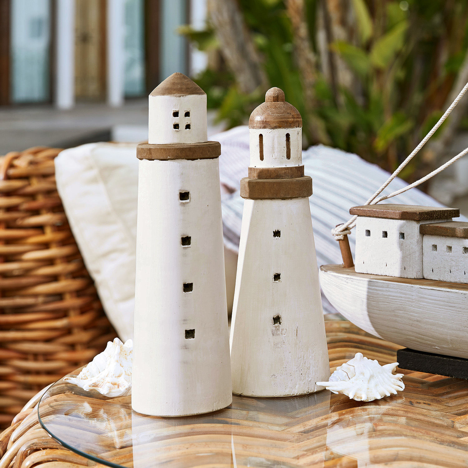Deko-Leuchtturm 2er Set Romilly