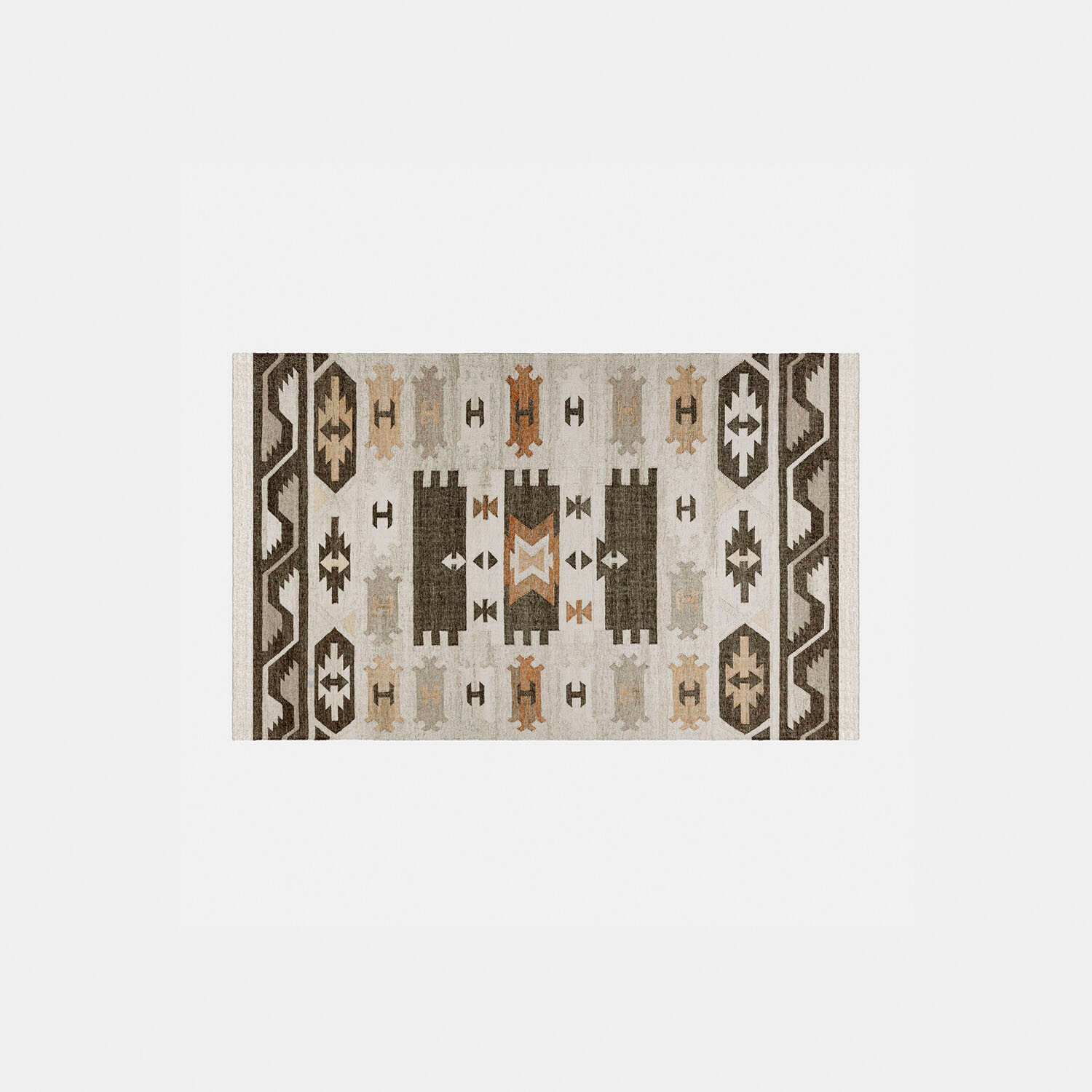 In- & Outdoor-Teppich Selamir Teppich mit geometrischem Muster in Beige, Braun und Grau, elegante Wohnraumdekoration