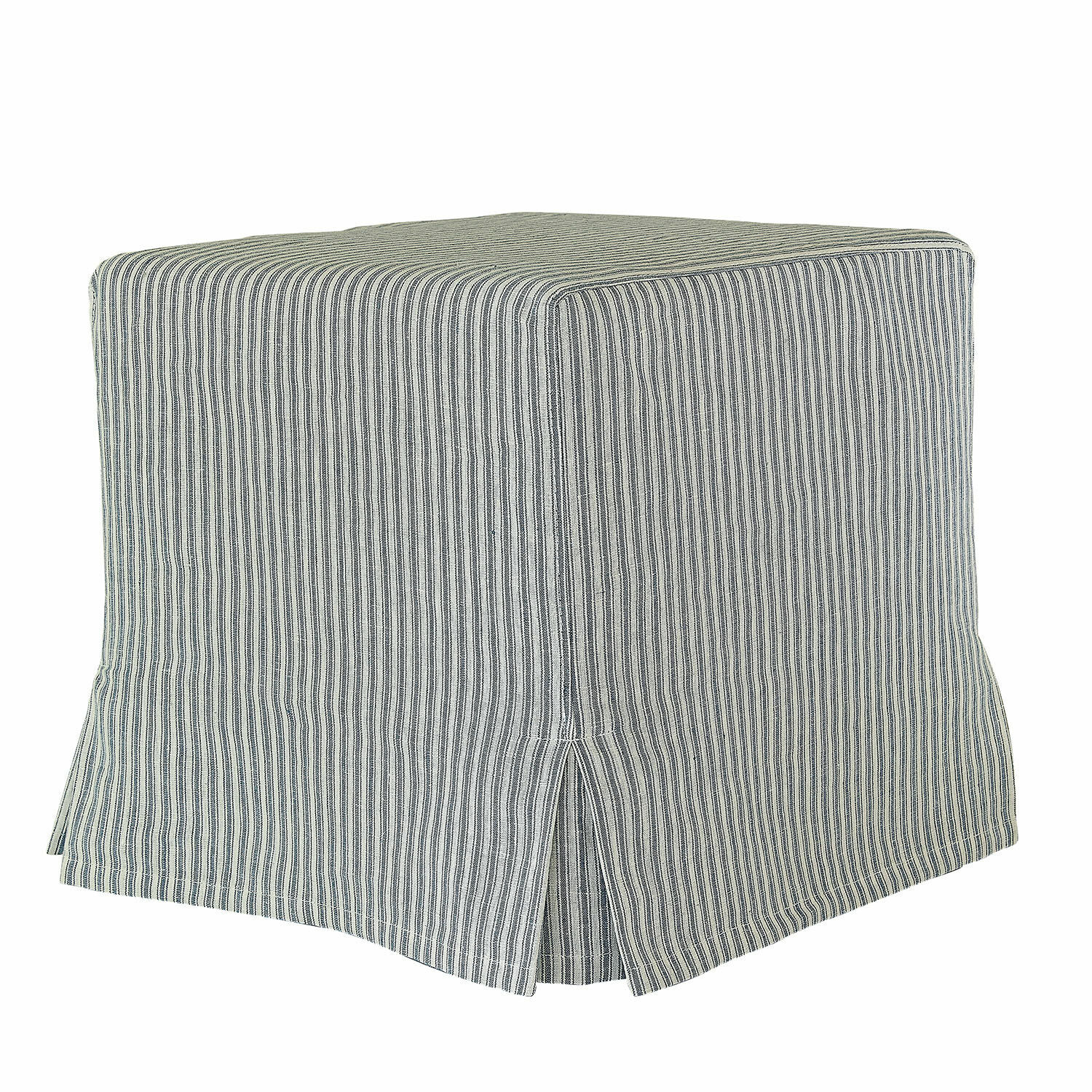 weiss/blau Hocker Ulysette in Weiss und Blau aus gestreiftem Stoff, bequemer und stilvoller Sitz
