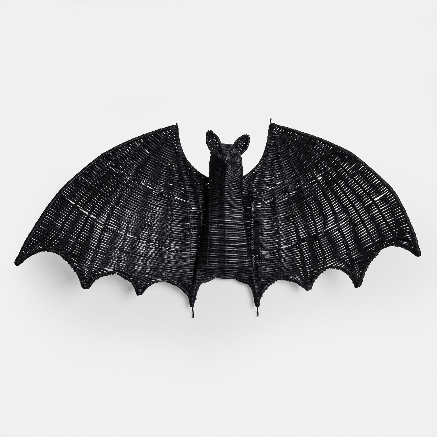 Deko-Fledermaus Dernivon Schwarze Fledermaus-Wanddekoration aus Rattan, einzigartiges Dekoobjekt für Innenräume und Halloween
