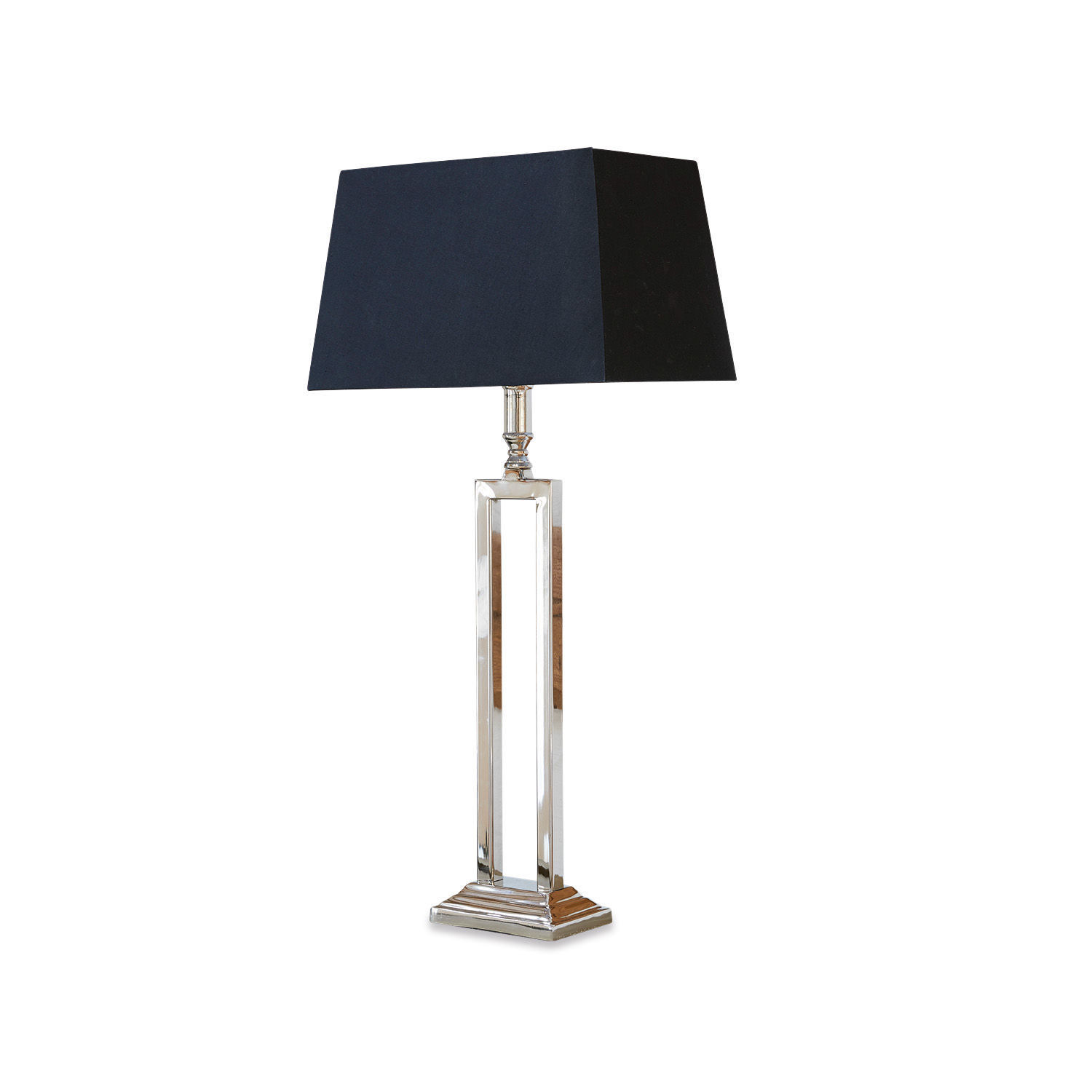 Tischlampe Kinshaa Elegante Tischlampe mit Metallfuss und schwarzem Lampenschirm für Wohnzimmer und Büro
