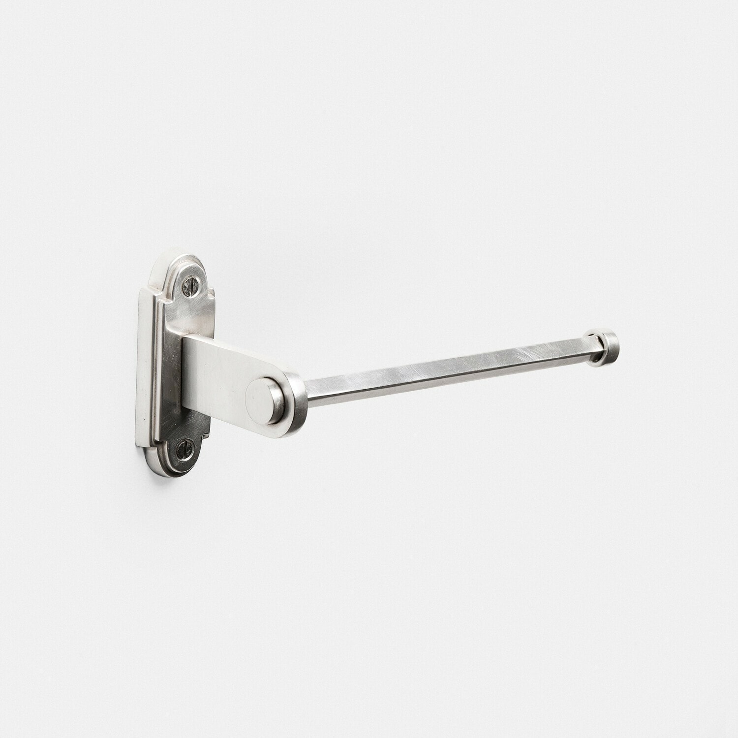Wandhalter aus silbernem Metall für Handtücher, schlichtes und modernes Badezimmer-Design