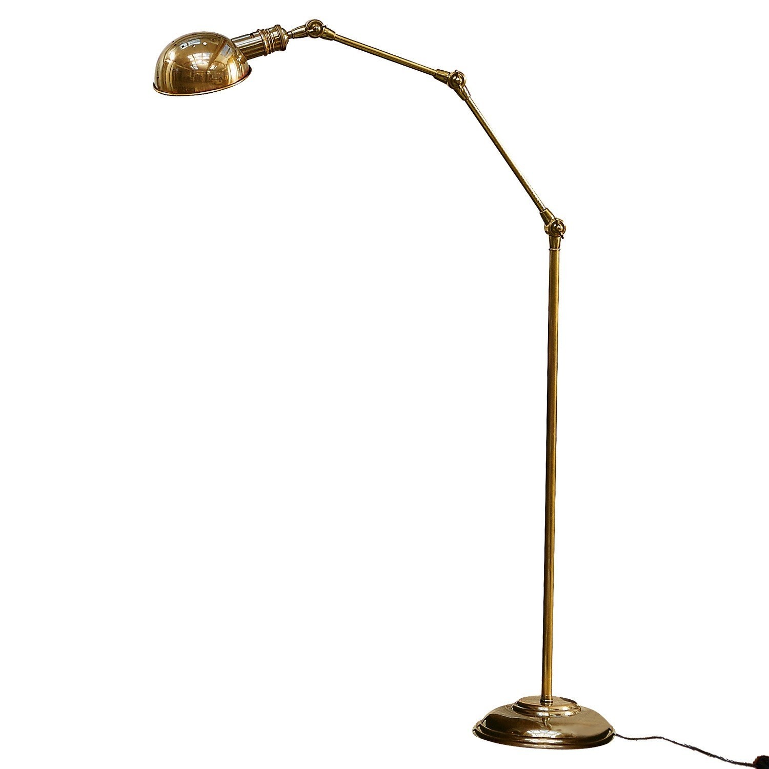 messing Stehlampe Tulsa aus Messing in Gold, verstellbar, stilvolle Beleuchtung für das Wohnzimmer