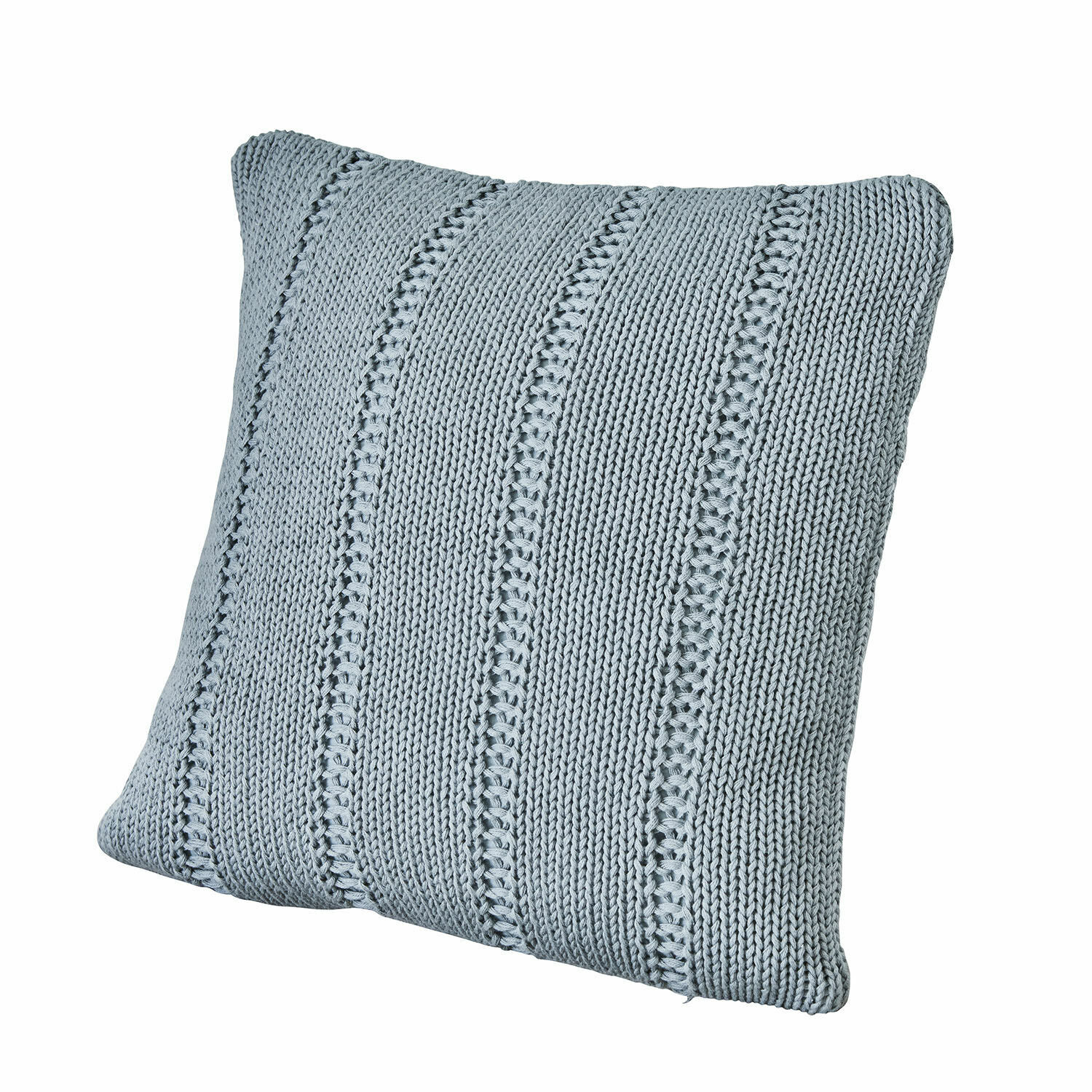 Kissenhülle Lémeré Graues dekoratives Kissen aus gestrickter Baumwolle mit weicher Textur für Wohn- und Schlafzimmer