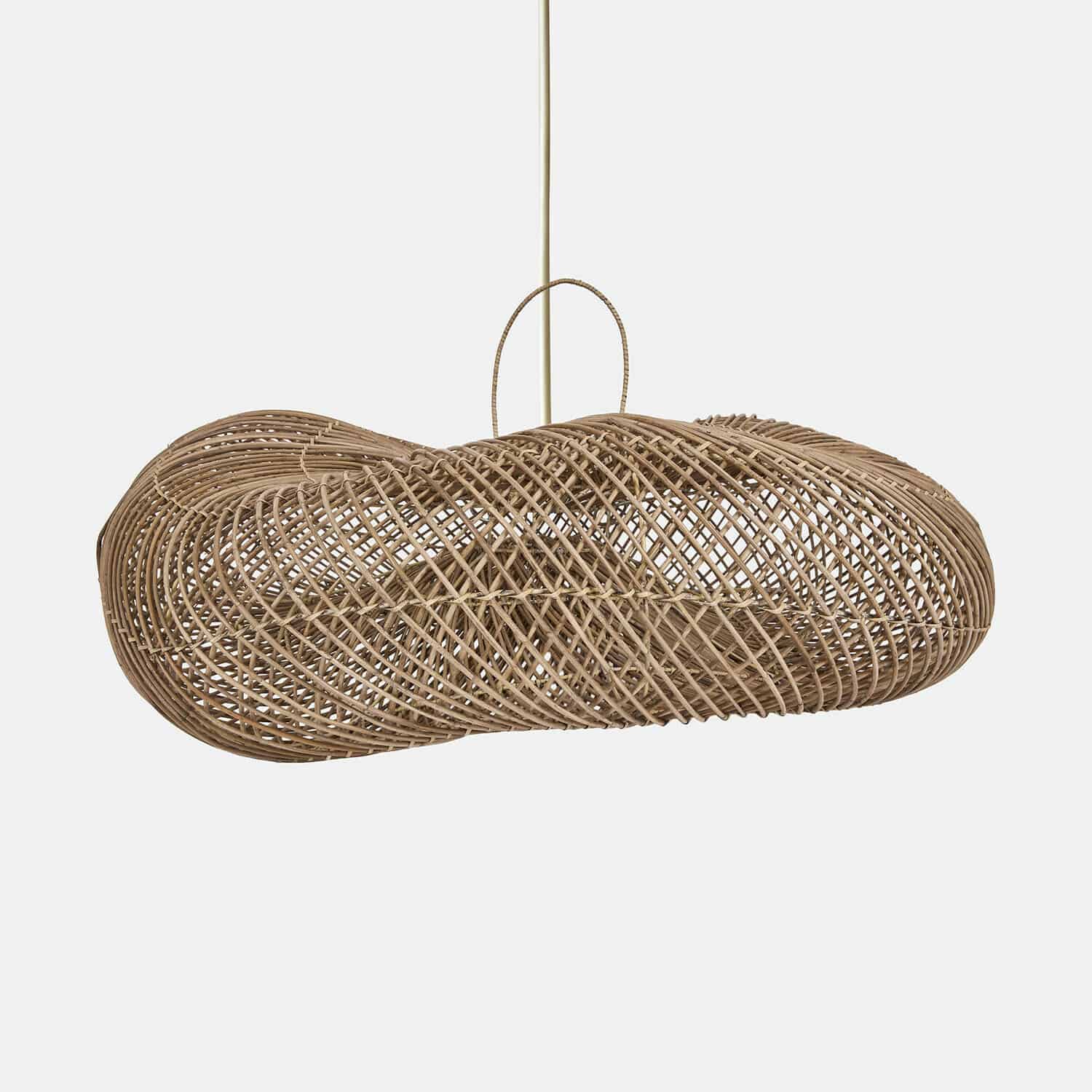 Lampenschirm Amariel Hängeleuchte aus natürlichem Rattan mit modernem, luftigen Design für stilvolle Raumbeleuchtung