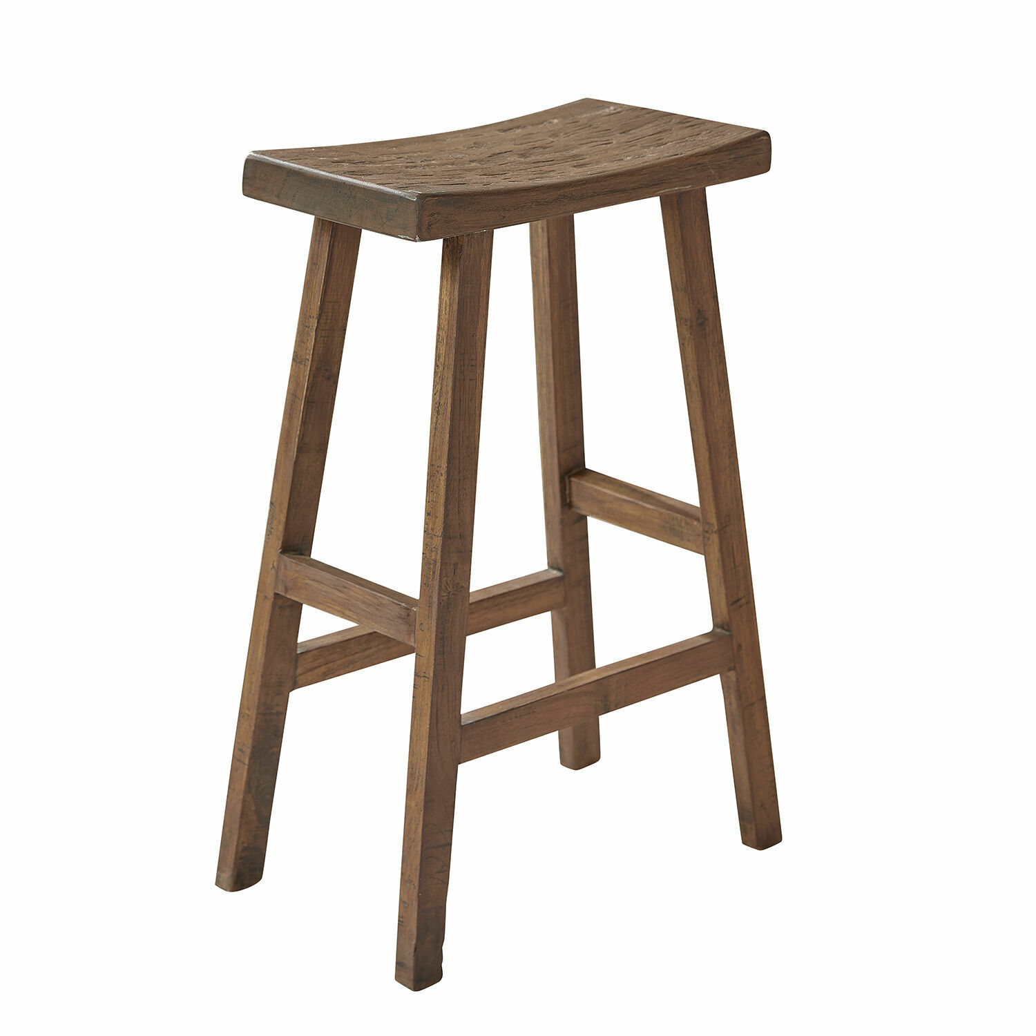 Hocker Nael Brauner Holzhocker mit schlichtem Design, ideal für Küche oder Bar, rustikales Möbelstück