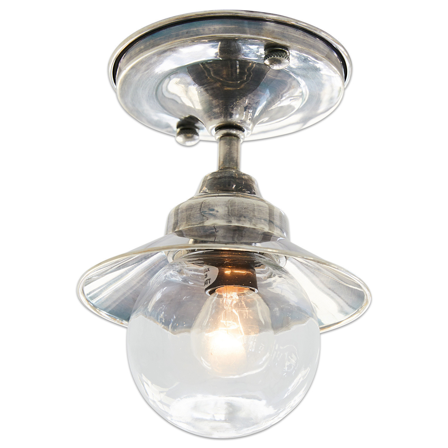 Hängelampe Melkior Metall-Deckenleuchte mit klarem Glasschirm und sichtbarer Glühbirne, modernes Design für Innenräume