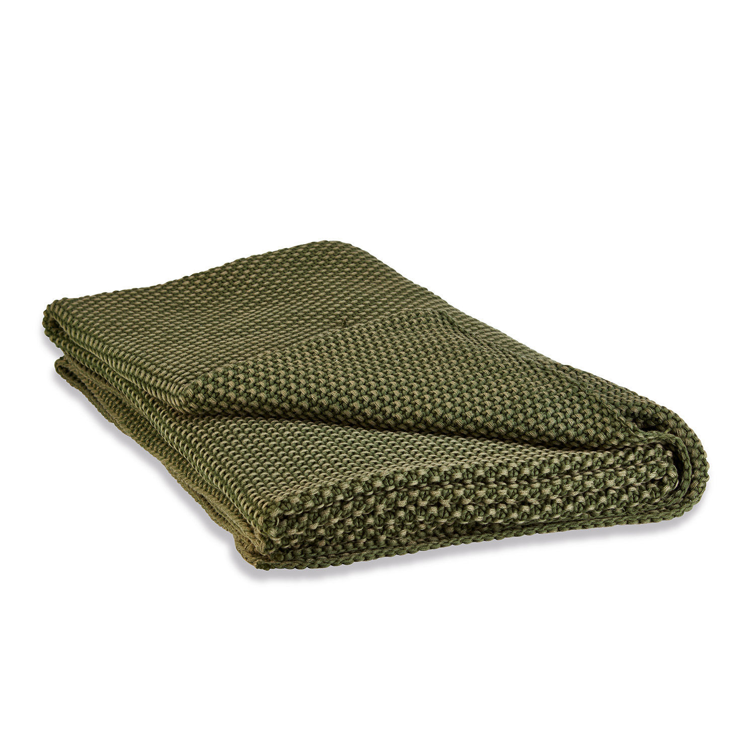 Plaid Amberley Grün gestrickte Decke mit grobem Muster, weich und warm, ideal für Wohnzimmer und Schlafzimmer.