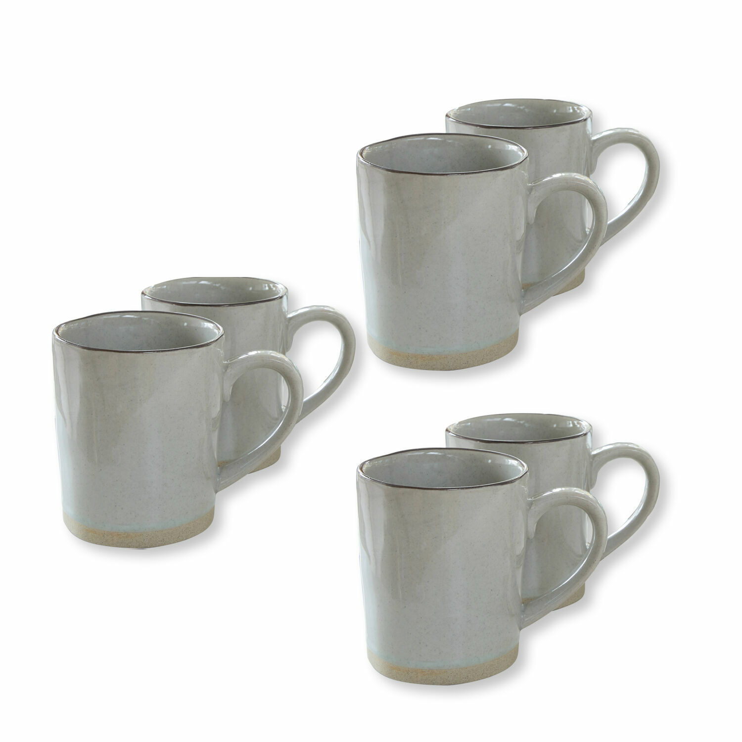 grau Set aus 6 grauen Keramiktassen Biarritz mit schlichtem Design für den täglichen Gebrauch.