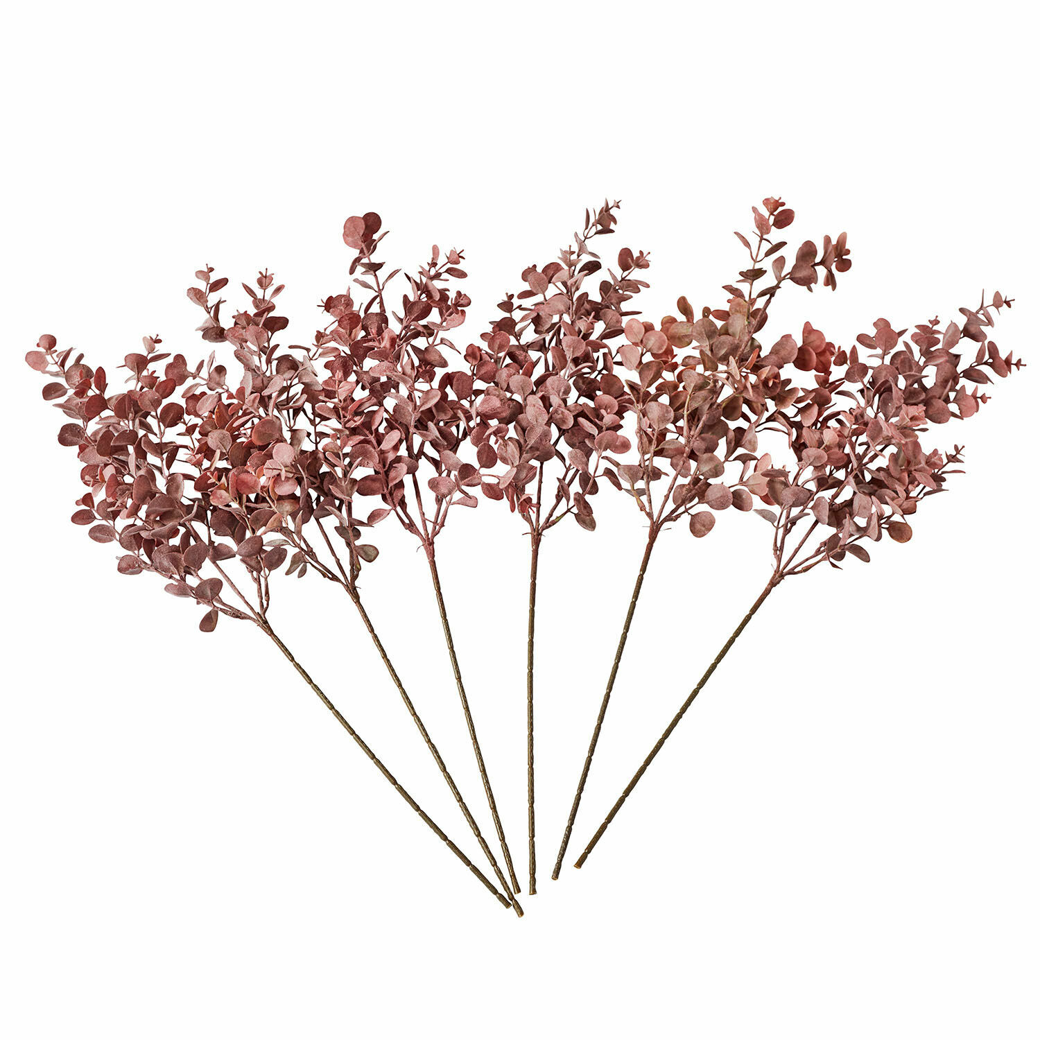 Deko-Blume 6er Set Fleurcour Künstliche Eukalyptuszweige in Rosa für Wohnraumdekoration und Blumenarrangements