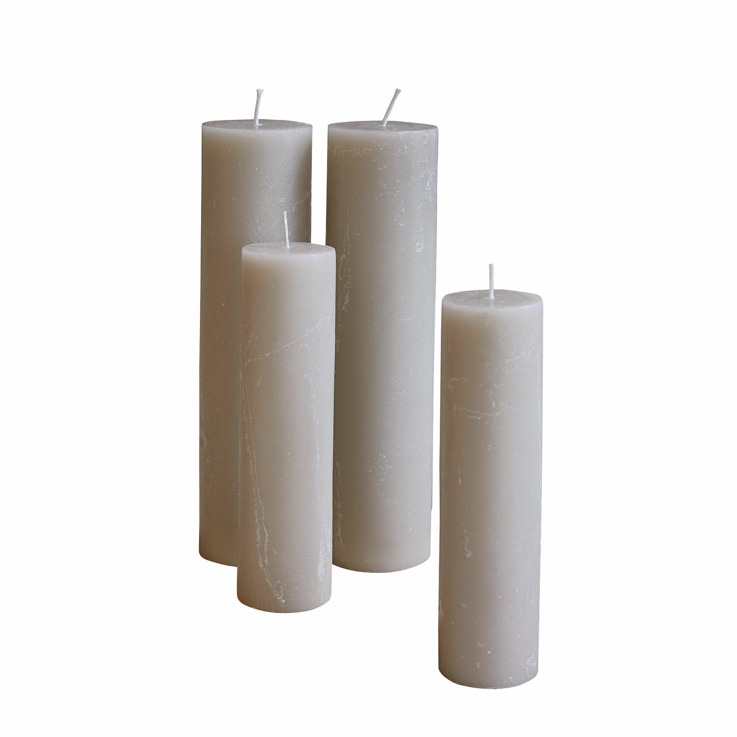 taupe 4er-Set Avinal-Kerzen aus Wachs in Taupe, stilvolle Wohnraumdekoration und Stimmungslicht