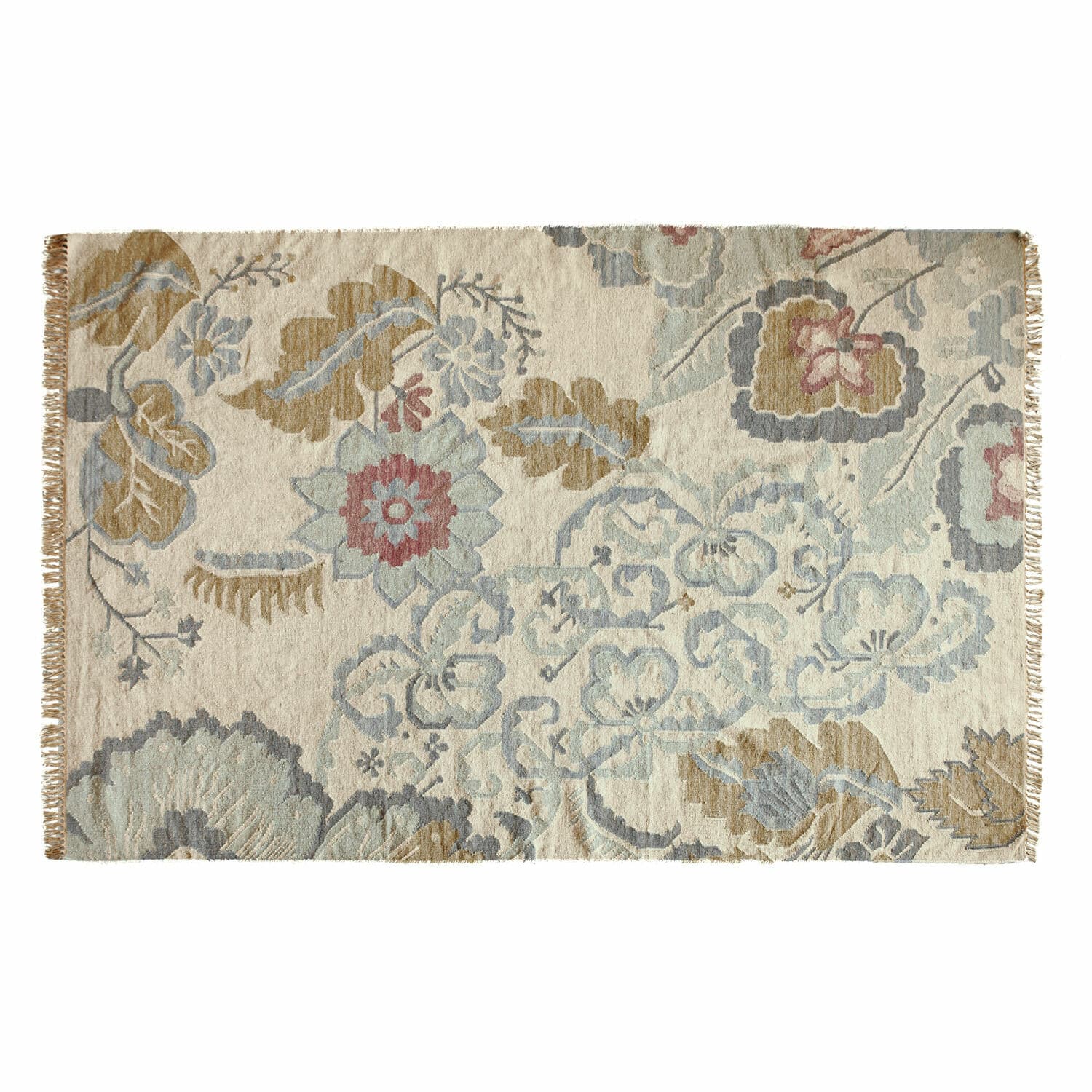 Teppich Sussex Teppich mit floralem Muster in Beige, Blau und Braun, weiches Material für eine stilvolle Raumgestaltung