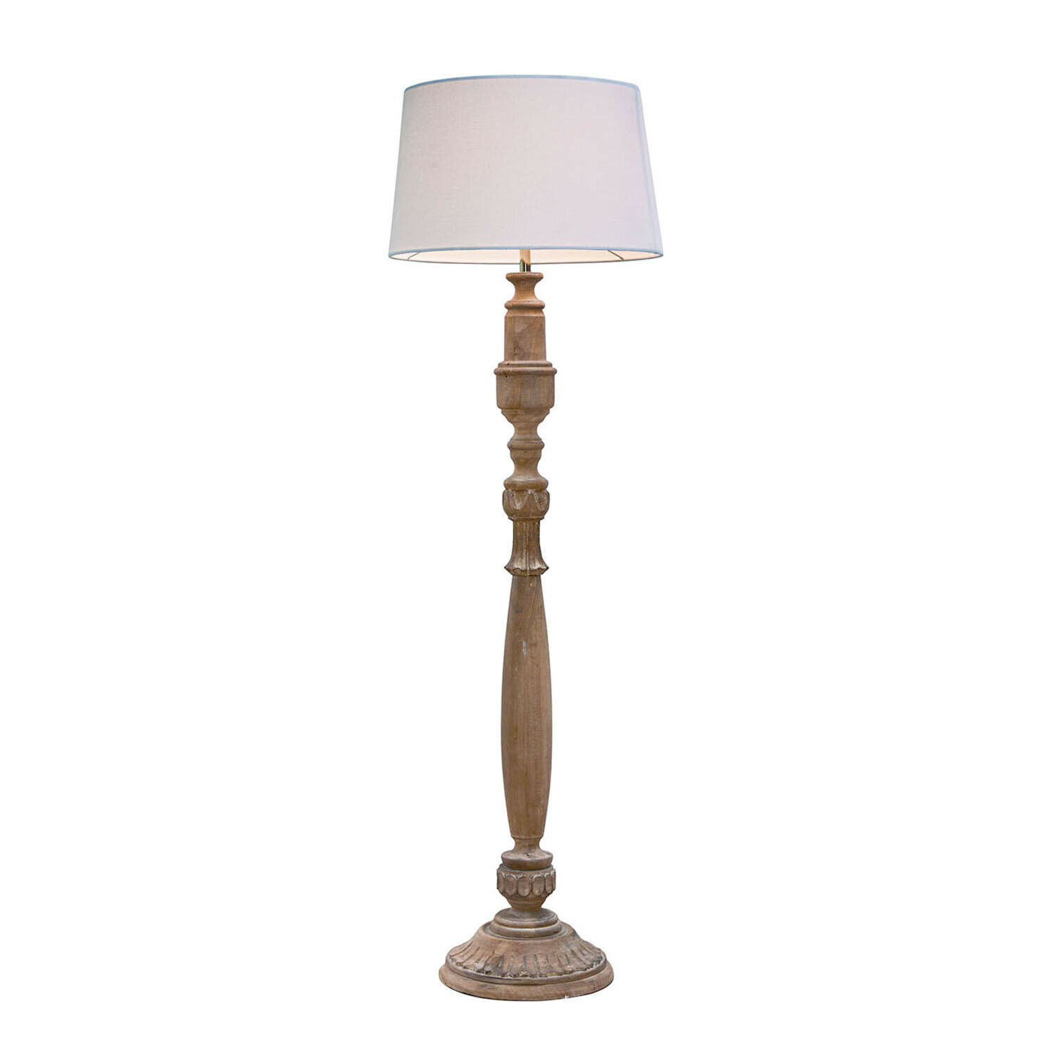 Stehlampe Wynleigh Stehlampe aus Holz mit weissem Lampenschirm, klassisches Design für Wohnzimmer, dekorative Stehleuchte