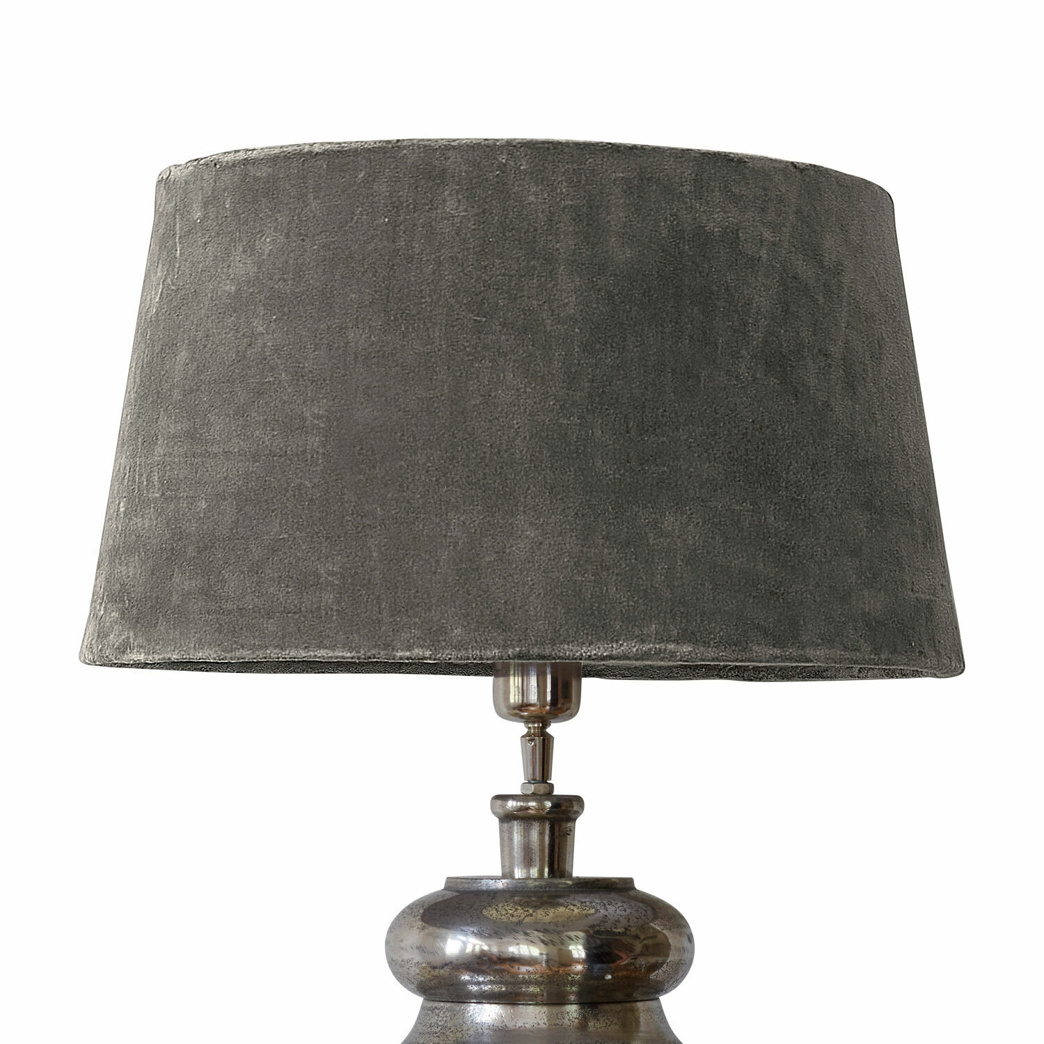 Lampenschirm Boffas Graue Tischlampe mit Metallfuss und samtigem Lampenschirm für stilvolle Wohnraumbeleuchtung