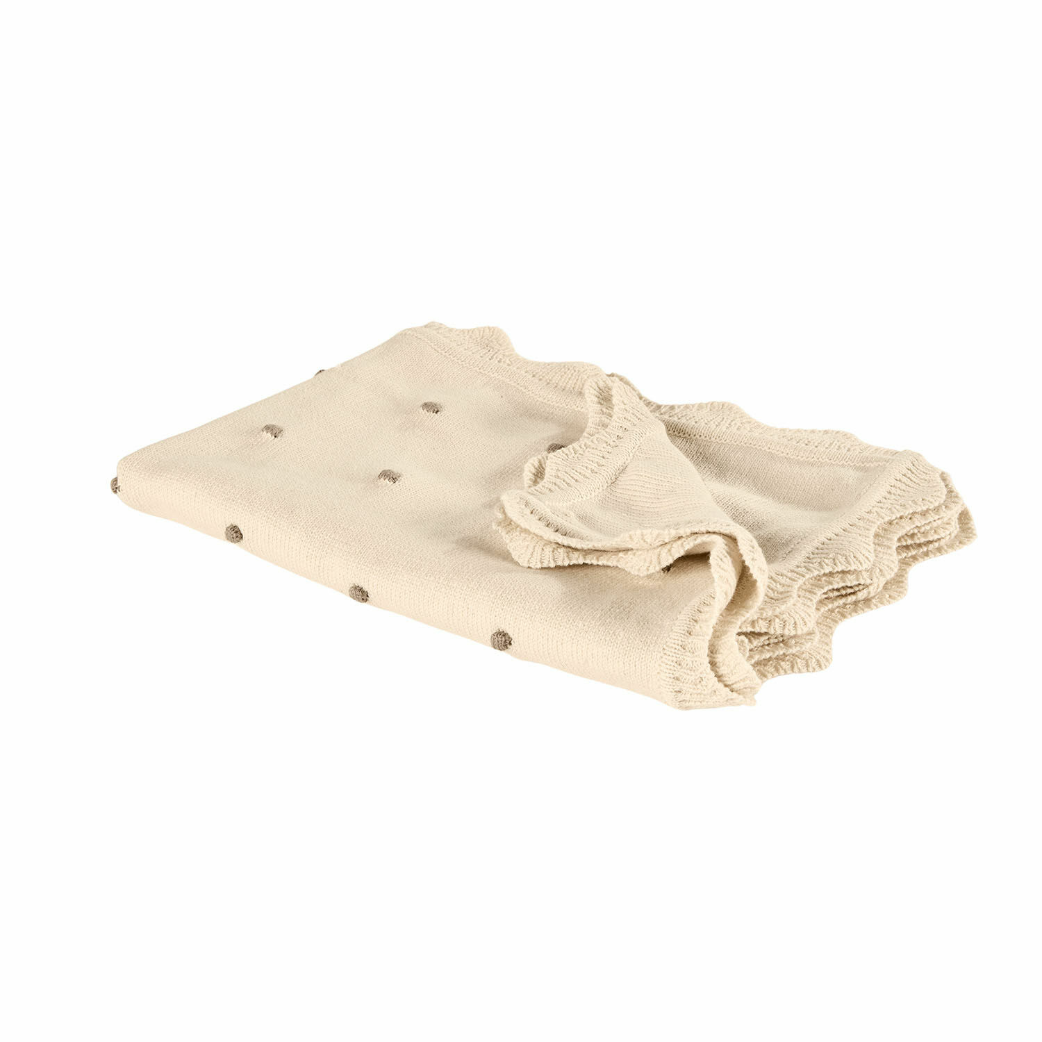creme Cremefarbener Saphie-Plaid aus weichem Stoff mit feinen Punkten, ideal zur Wohnraumgestaltung