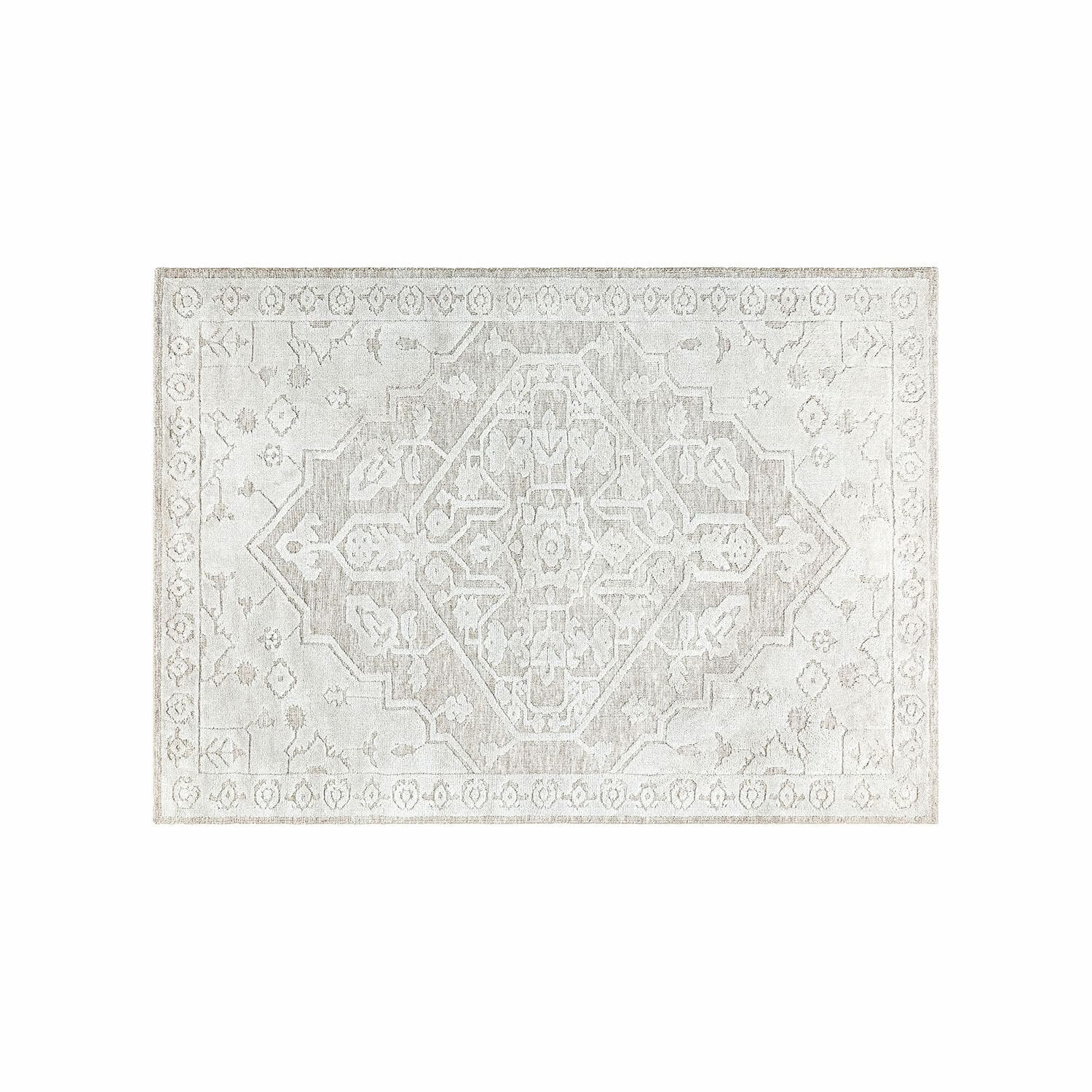 Teppich Armidale Dekorativer Teppich in hellem Beige mit geometrischem Muster, weiches Material, Vintage-Stil