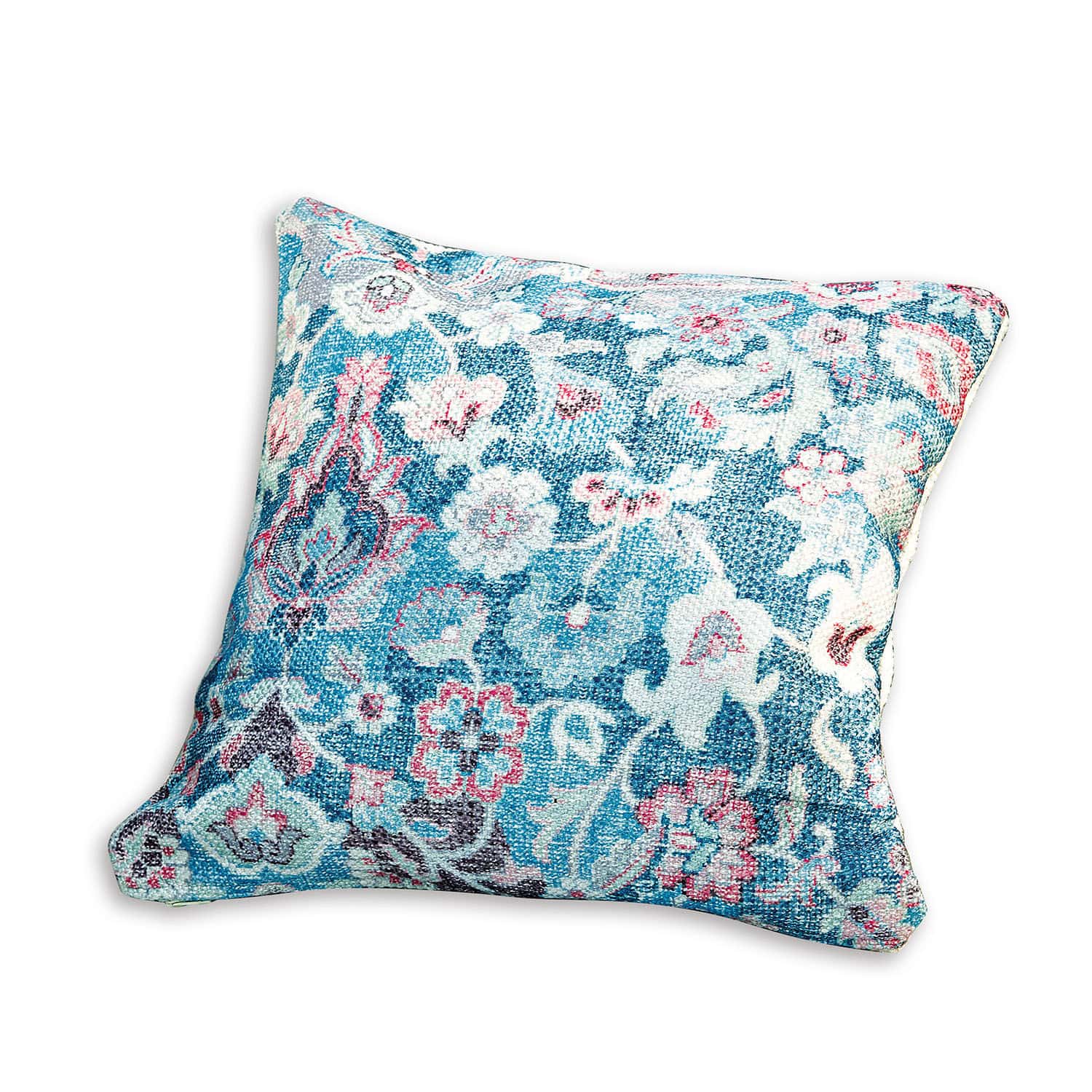 In- & Outdoor-Kissenhülle Obair Dekoratives Kissen aus Stoff mit blau-rosa Blumenmuster, weich und stilvoll fürs Wohnzimmer.