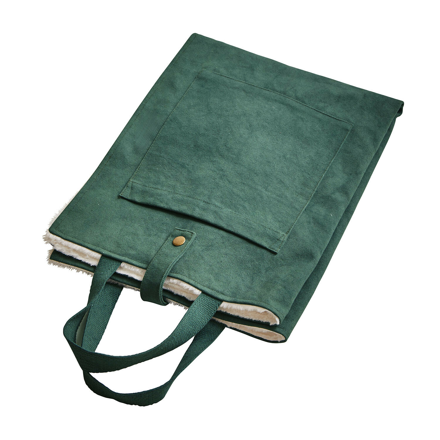 Haustiermatte Felliro Grüne Stofftasche mit Tragegriffen und weichem weissem Innenfutter, praktische Einkaufstasche