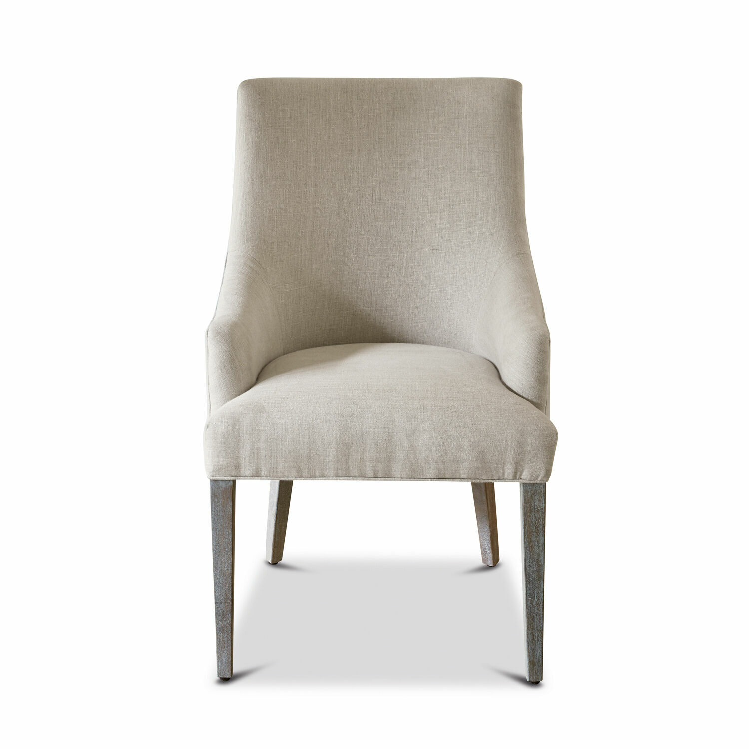 beige Beiger Polsterstuhl Hyères mit Holzbeinen, bequemer Stuhl für das Wohnzimmer