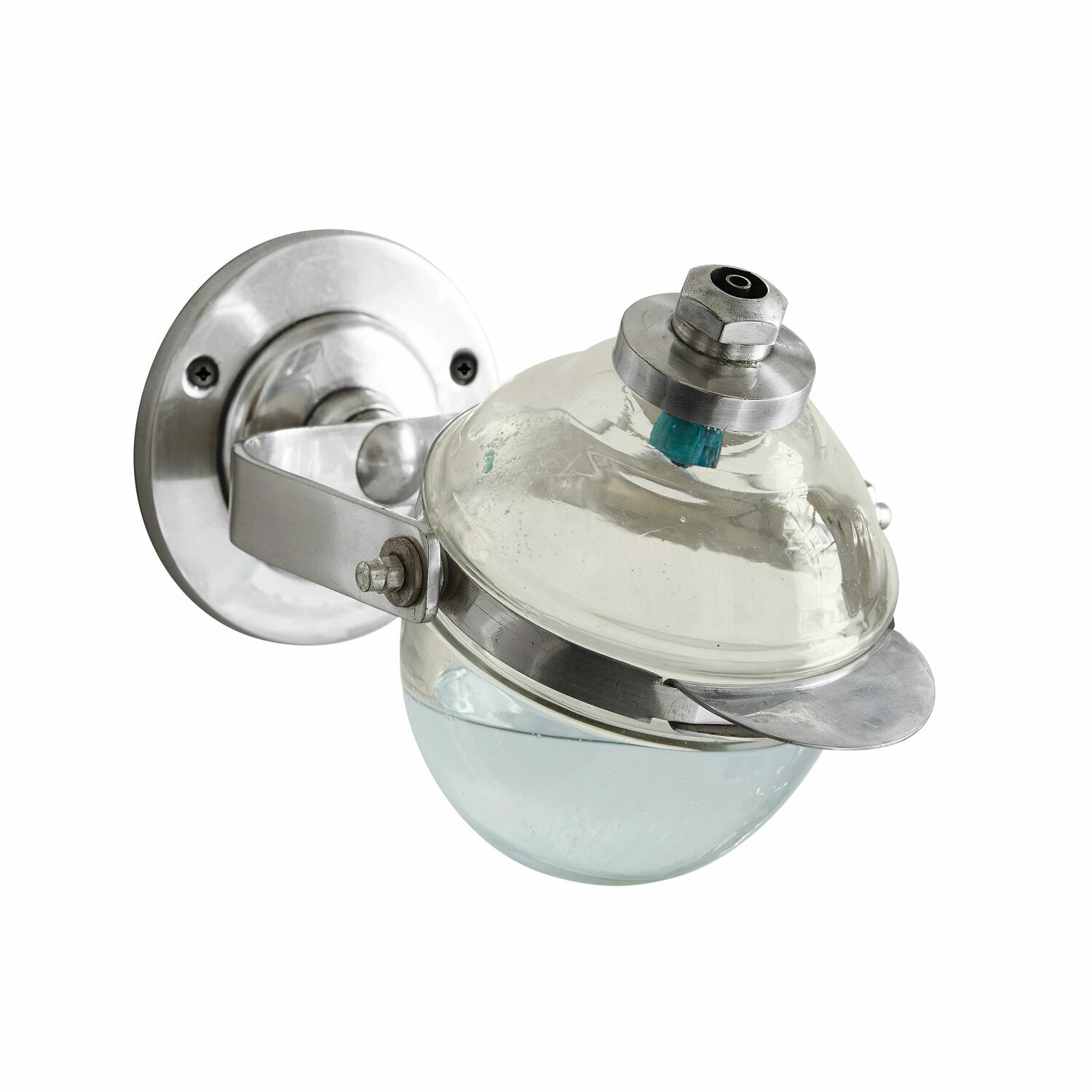 Seifenspender Bailey Glas-Seifenspender mit Halterung aus silbernem Edelstahl für das Badezimmer