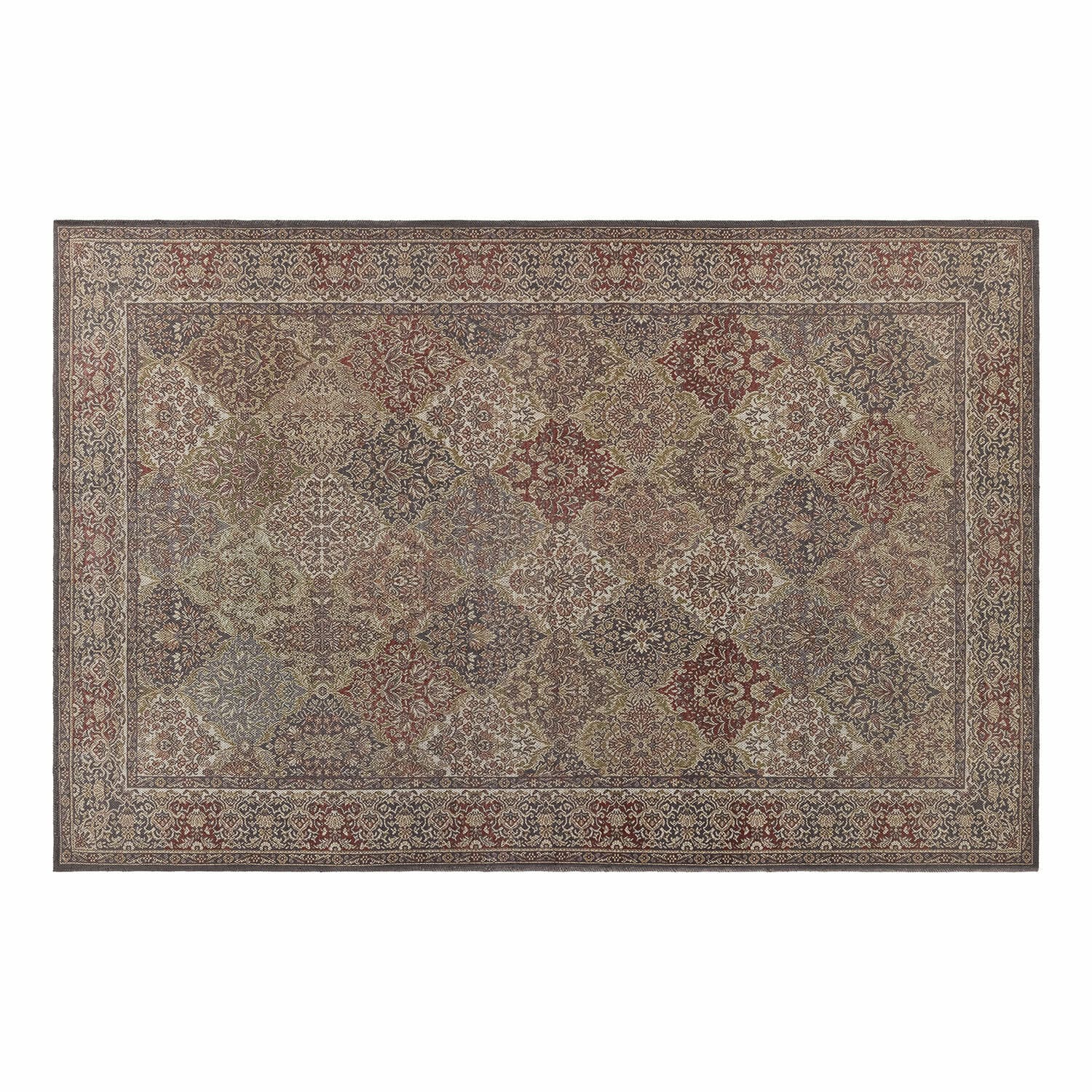 In- & Outdoor-Teppich Malhira Teppich mit Patchwork-Muster in warmen Braun- und Rottönen, elegante Bodendekoration fürs Wohnzimmer