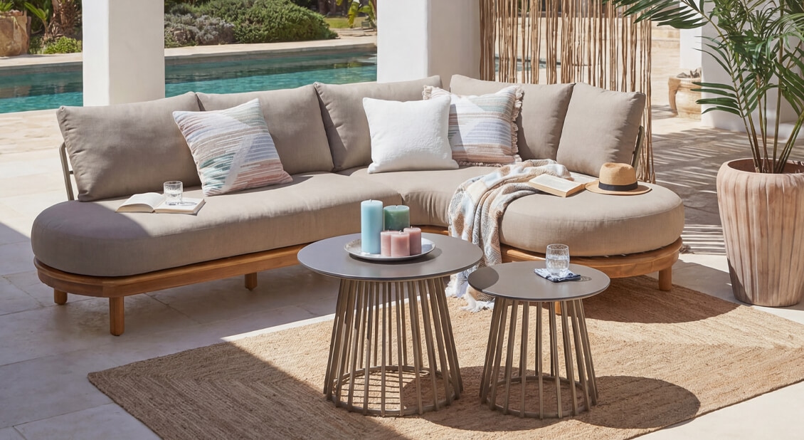 Lounge unter blauem Himmel