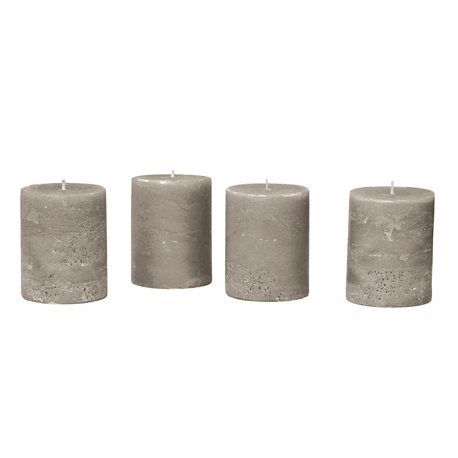 taupe 4er-Set Virrans-Kerzen in Taupe aus natürlichem Wachs, Dekoration und entspannende Atmosphäre