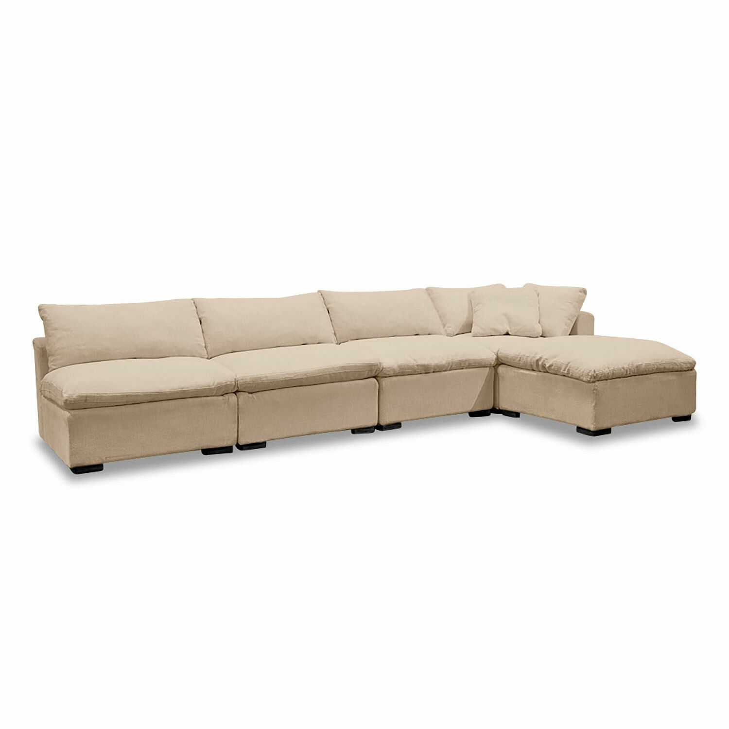 braun Modulsofa Baladou aus braunem Stoff, weich und bequem für das Wohnzimmer